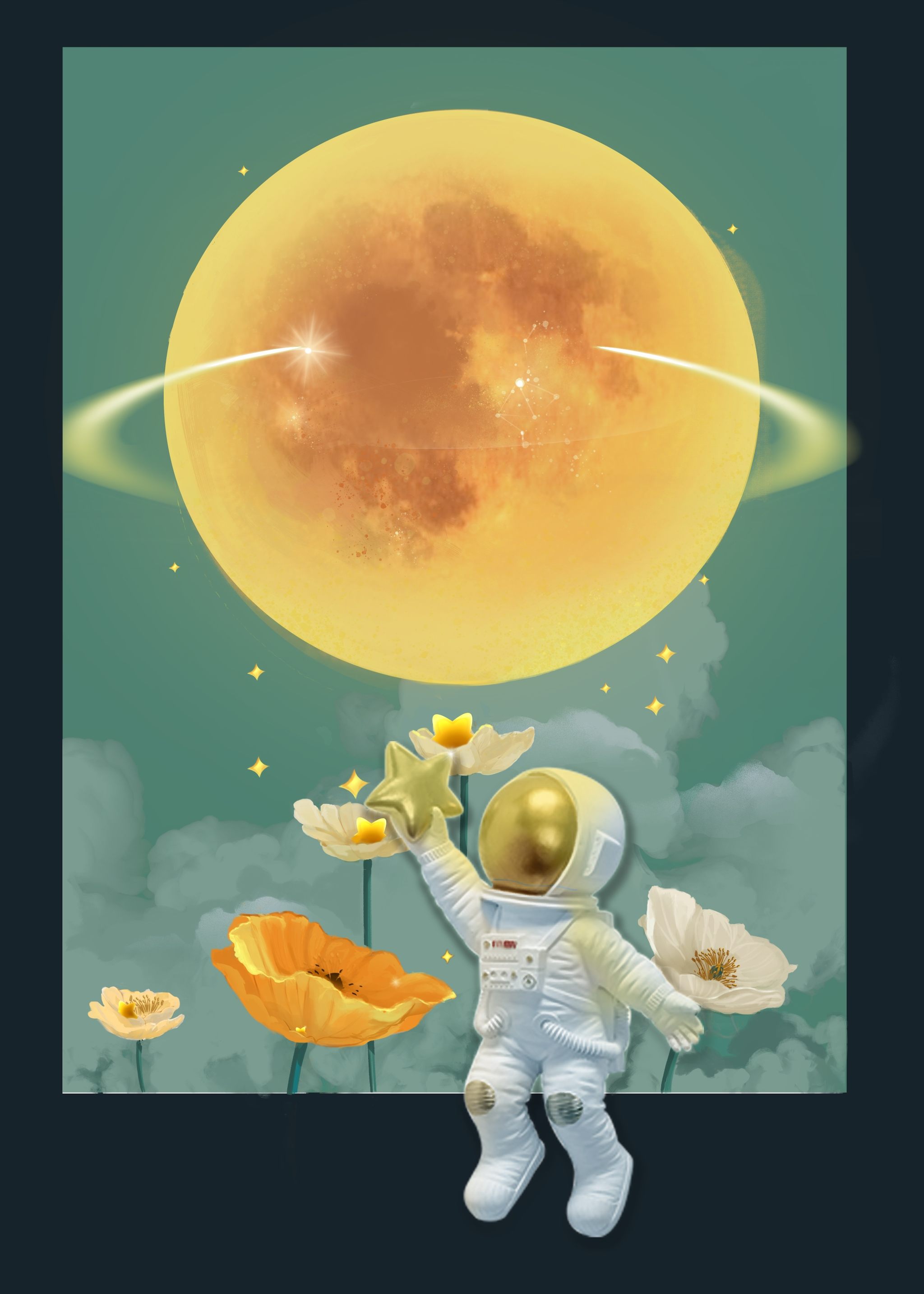 治愈宇航员与花