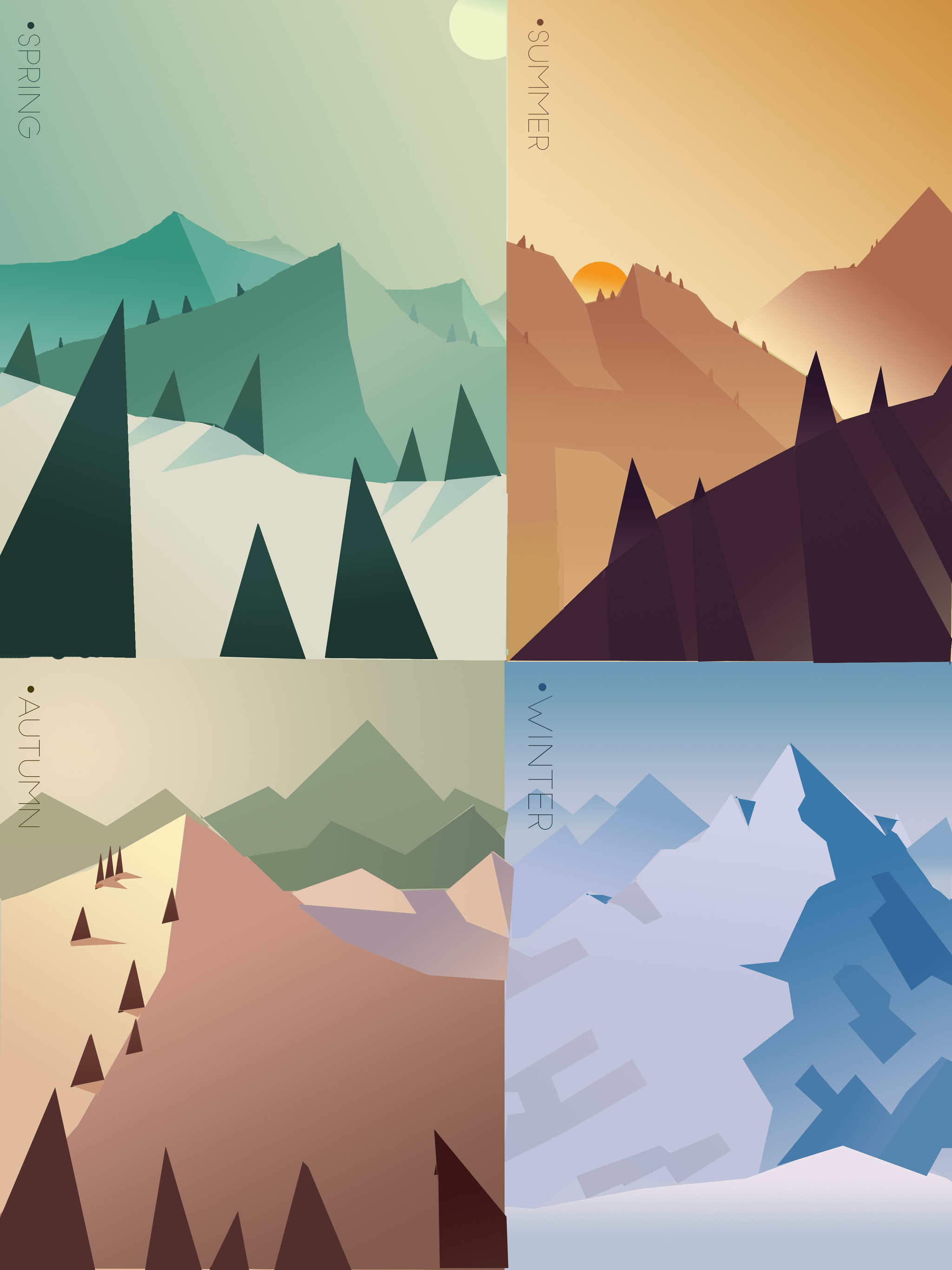 《四季》平面插画