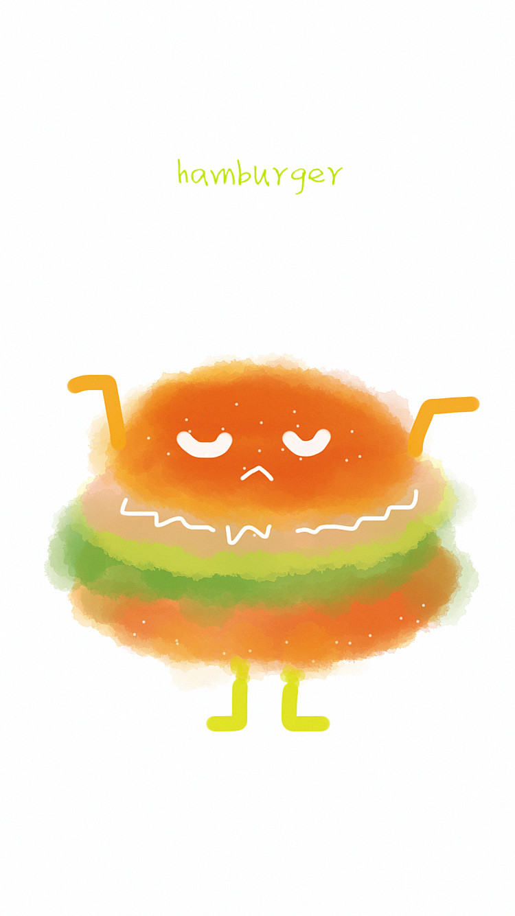 q版美食手机壁纸——汉堡