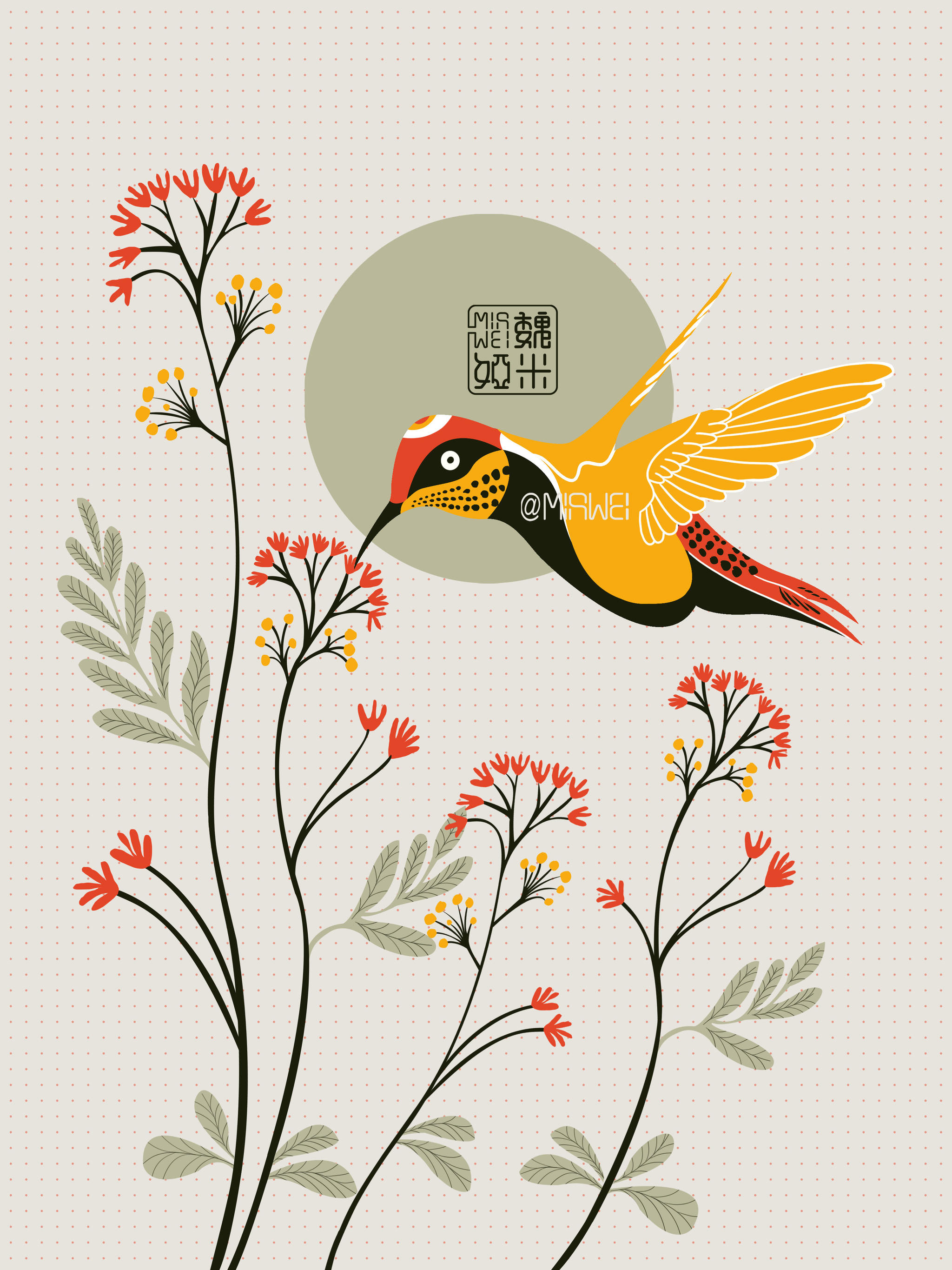 【中国风插画】-花鸟意境图