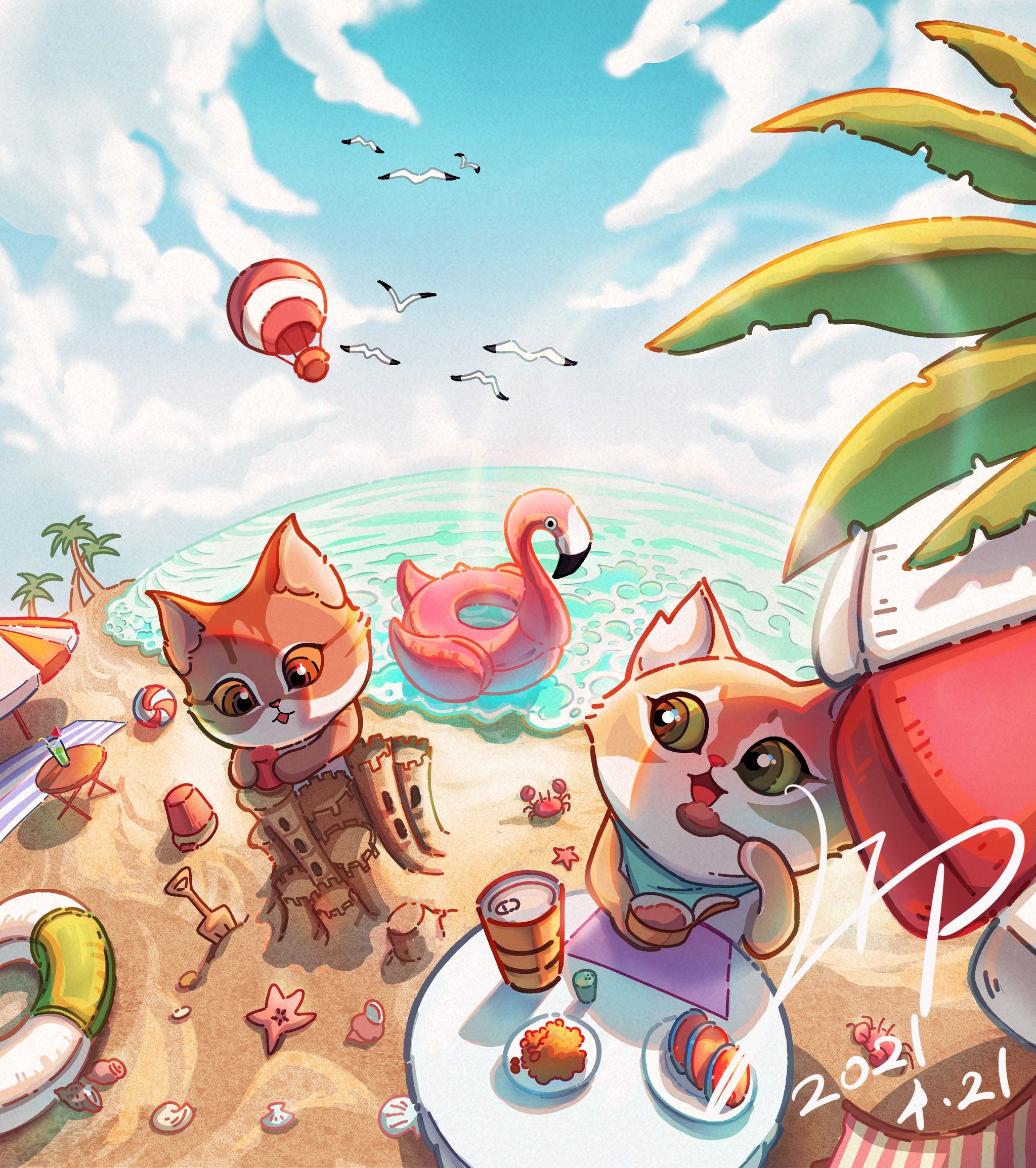 奶思夏日品牌插画设计