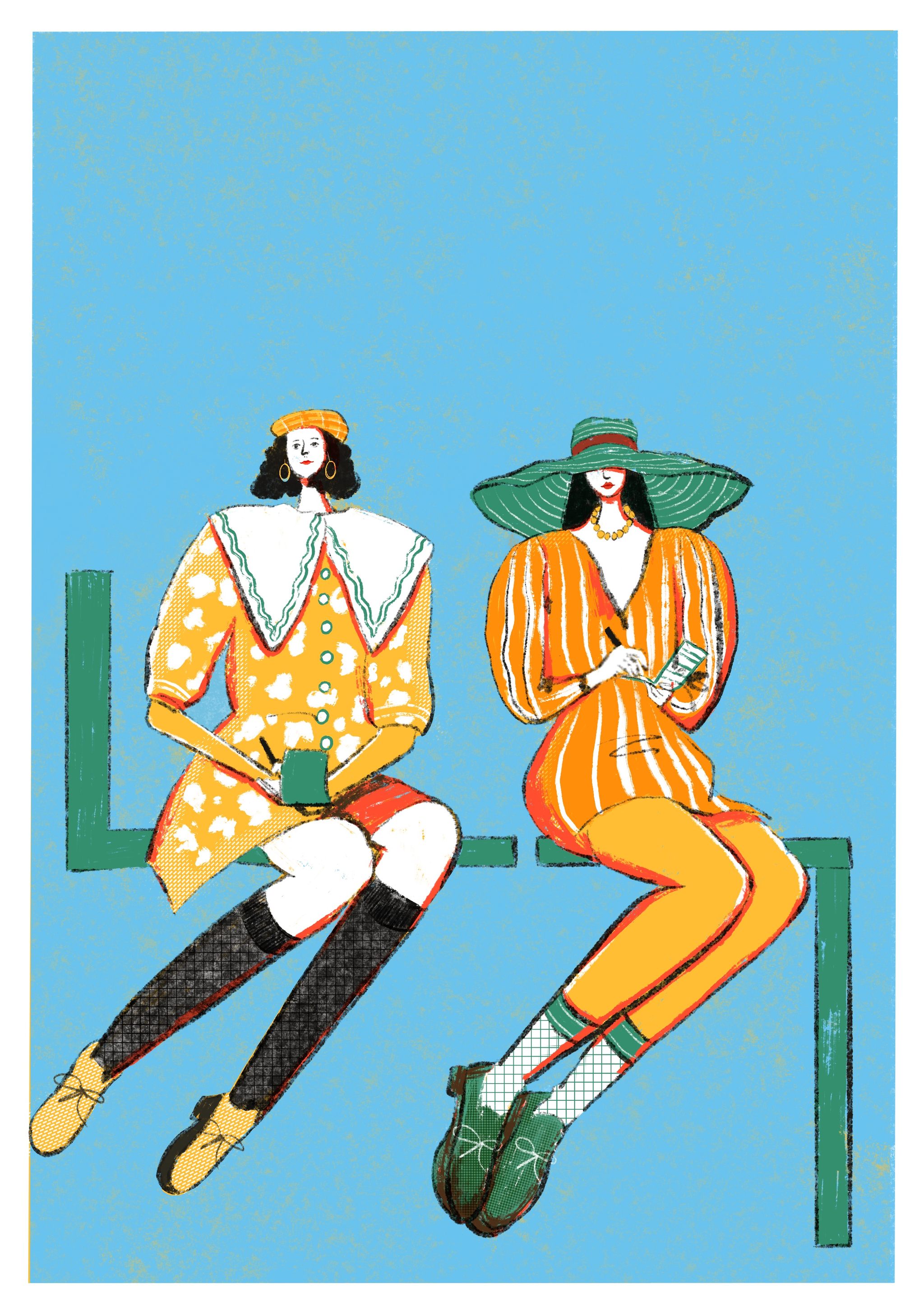 时尚杂志插画封面