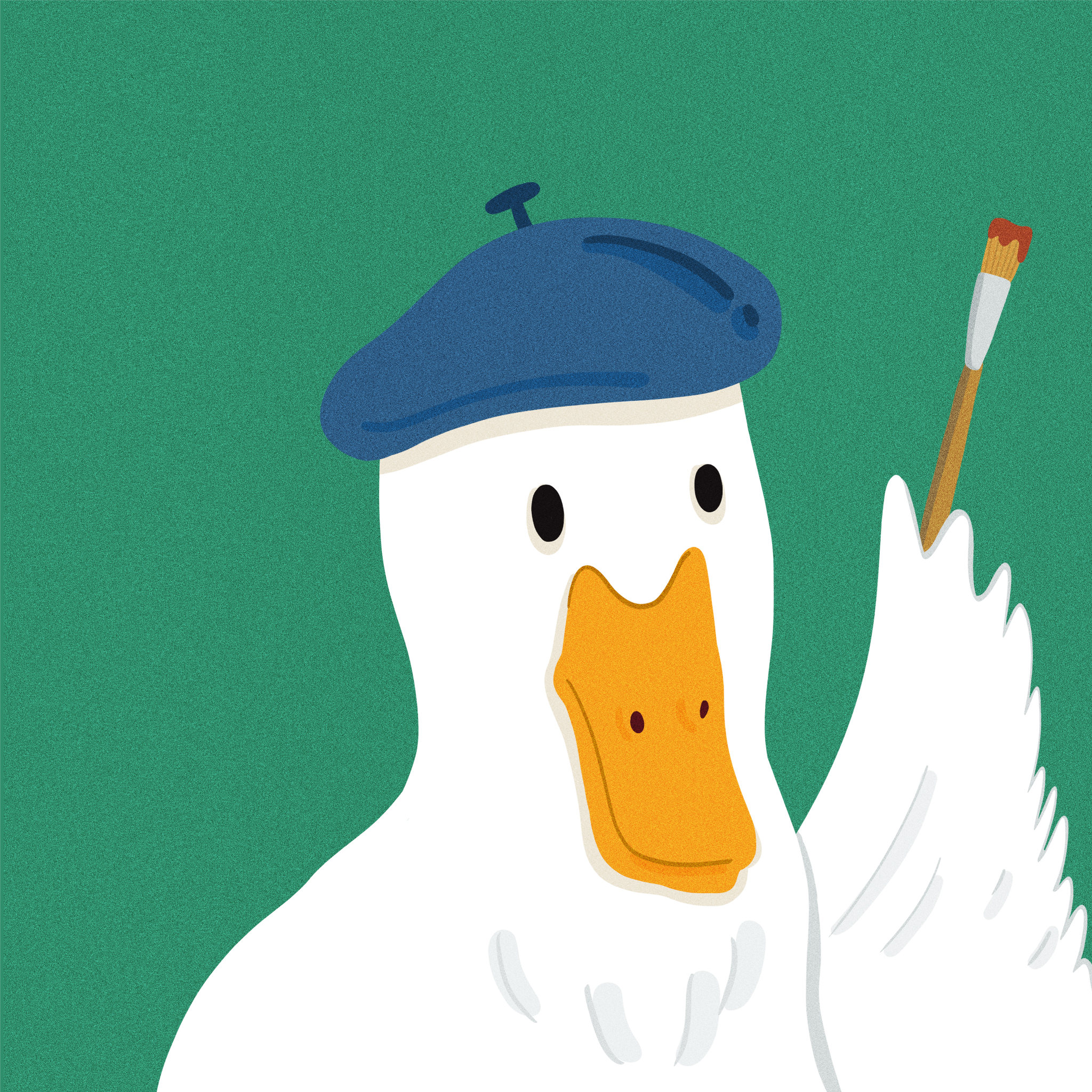 波普风格扁平插画鸭子