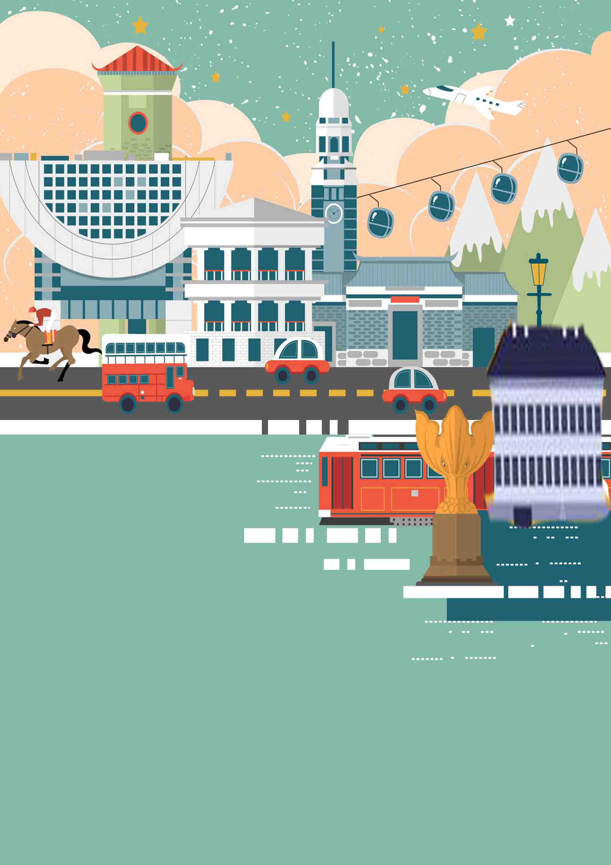 香港漂亮元素背景 - 瑜仔仔 - 原创作品 - 视觉中国(shijueme)