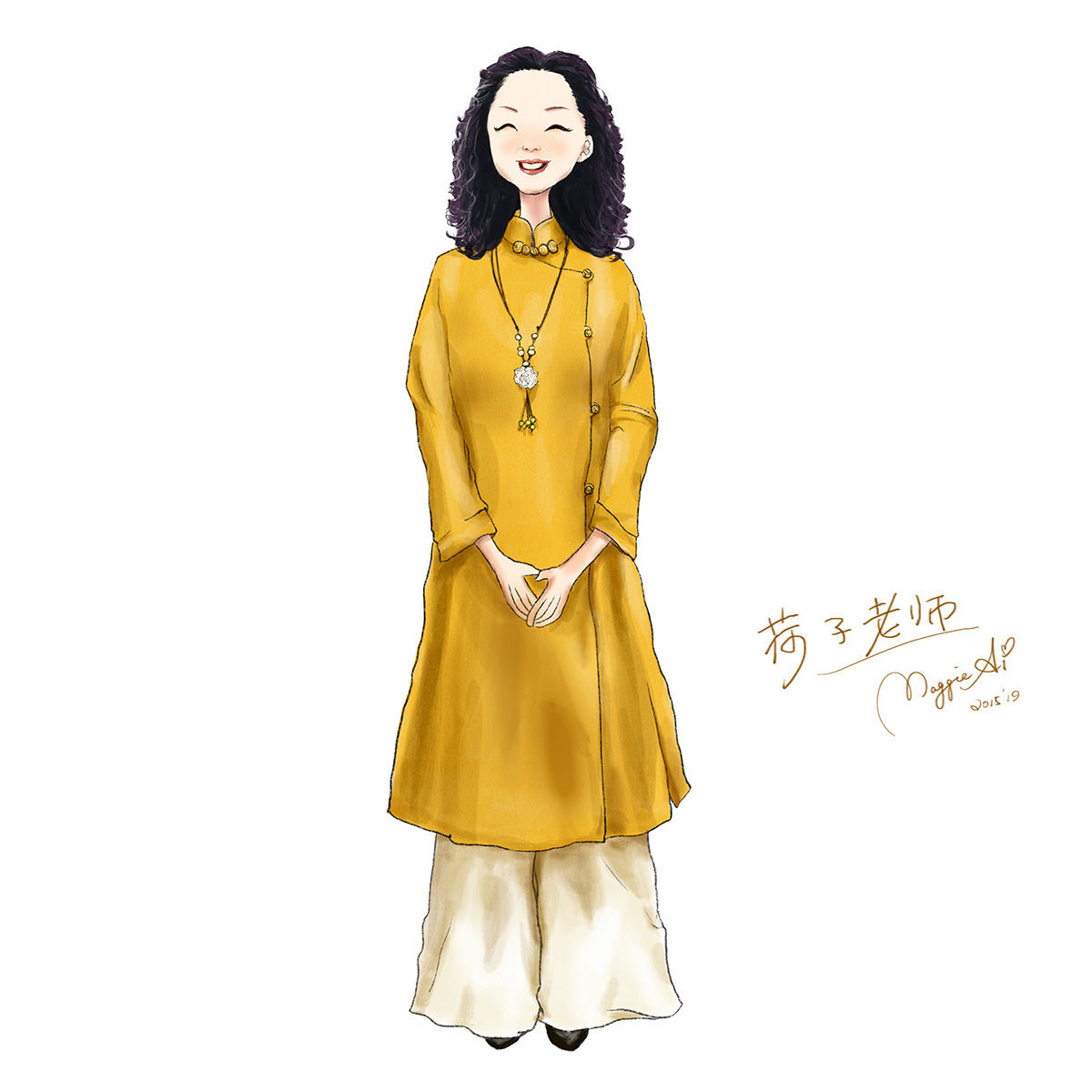 卡通肖像头像画q版老妈