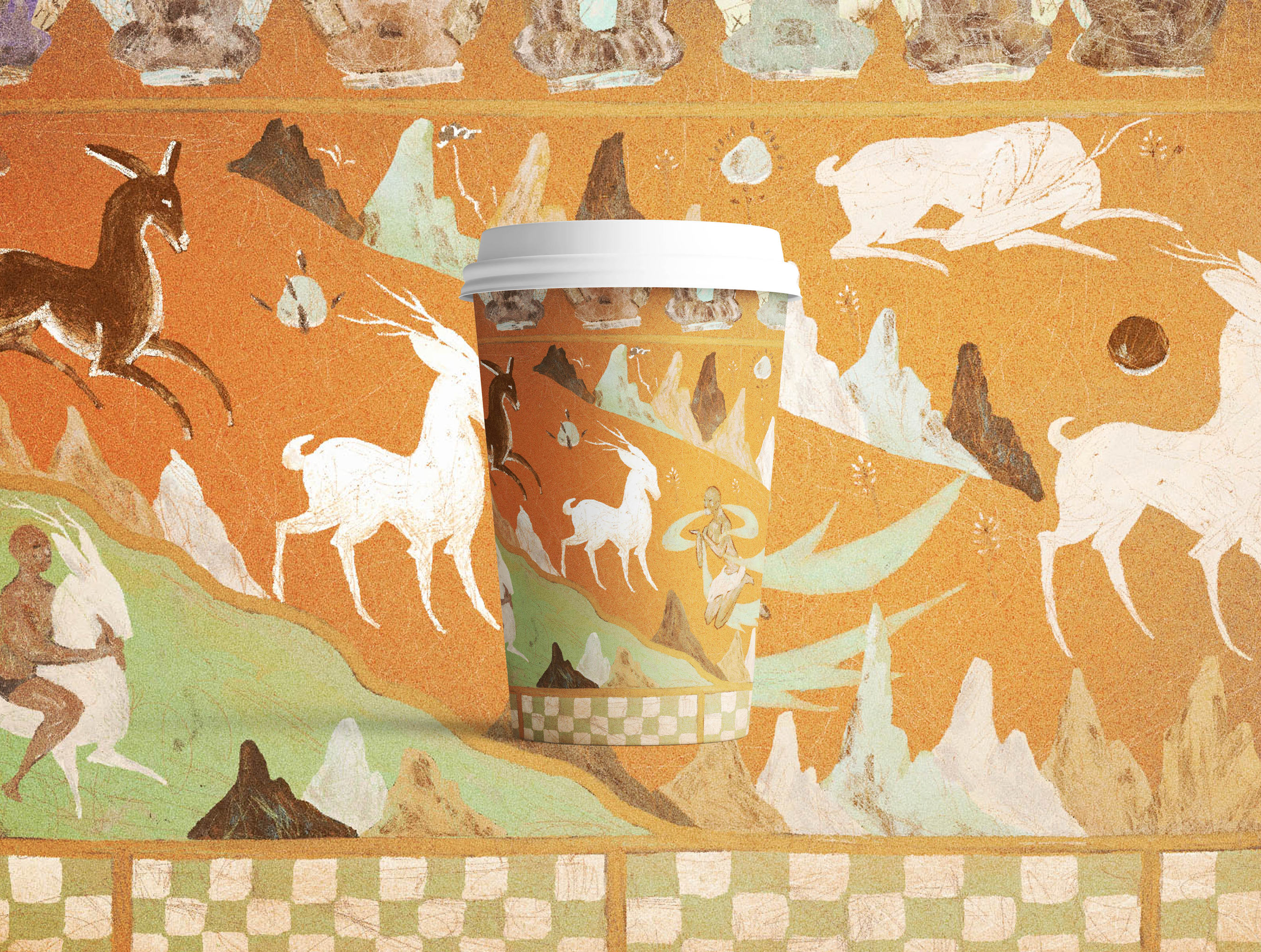 敦煌莫高窟壁画故事临摹-九色鹿