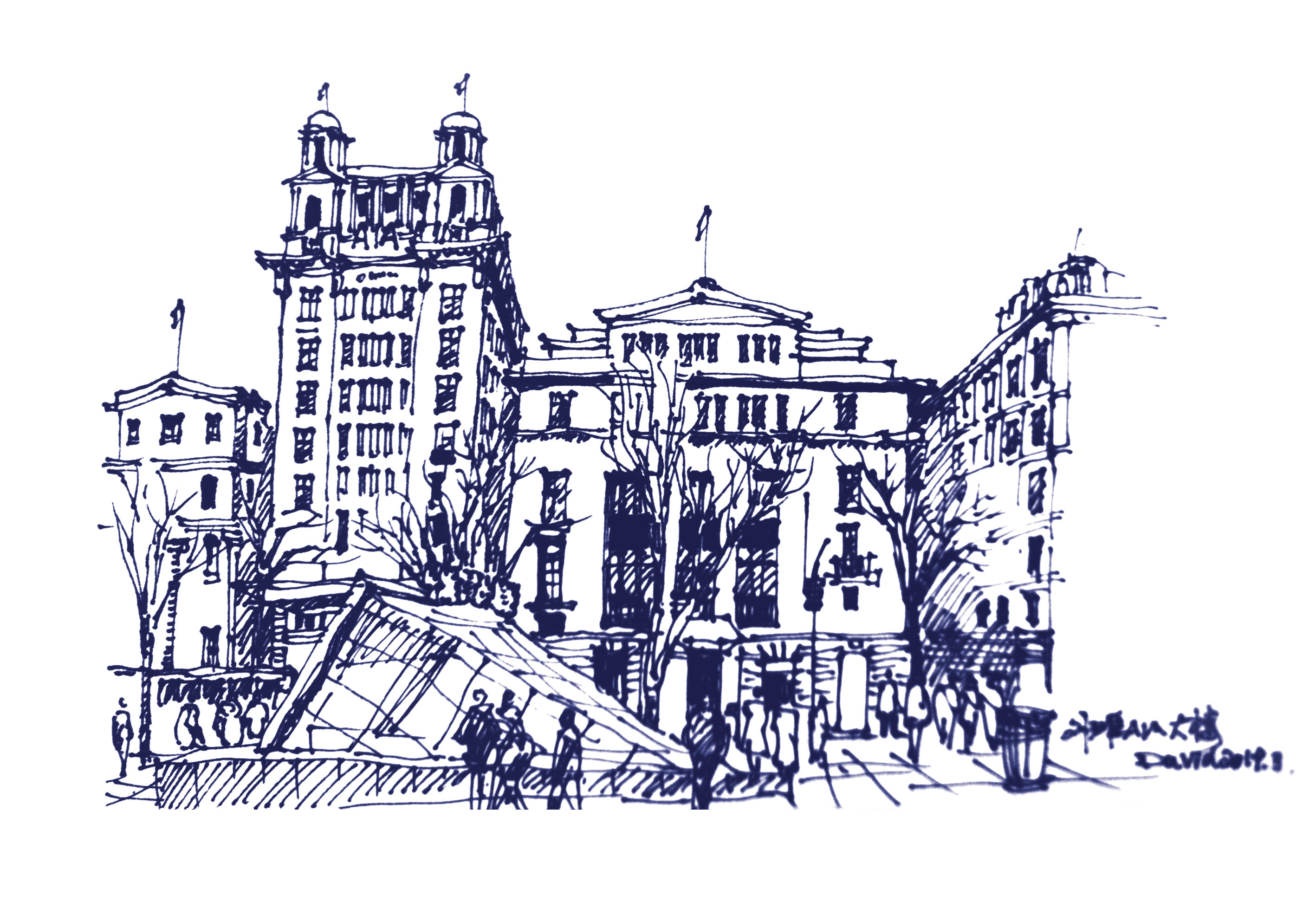 上海城市速写-外滩风景