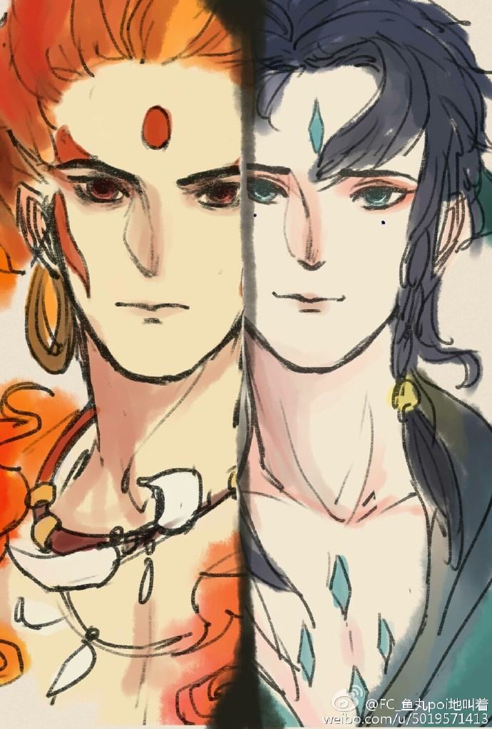 大鱼海棠祝融x赤松子最全的cp图拿走不谢