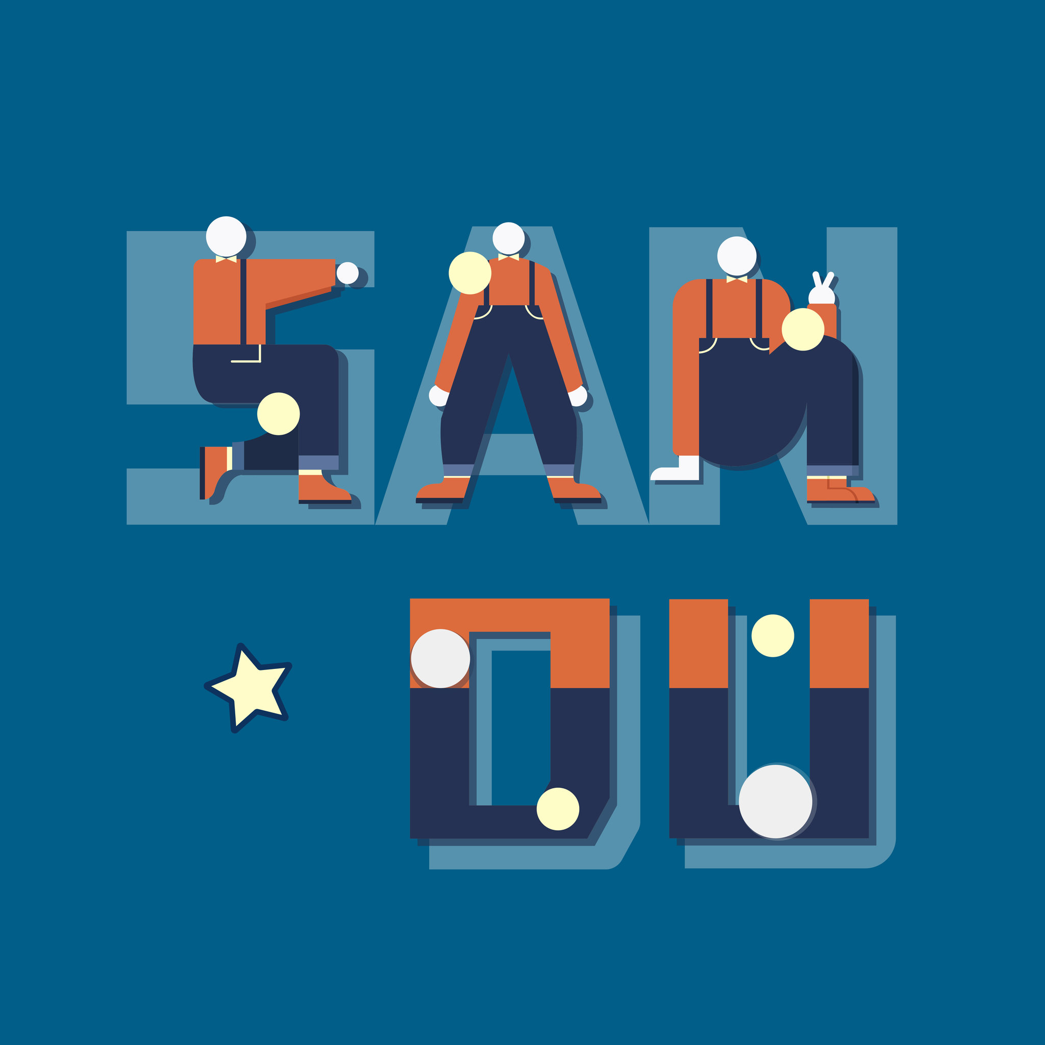 字母插画设计三都