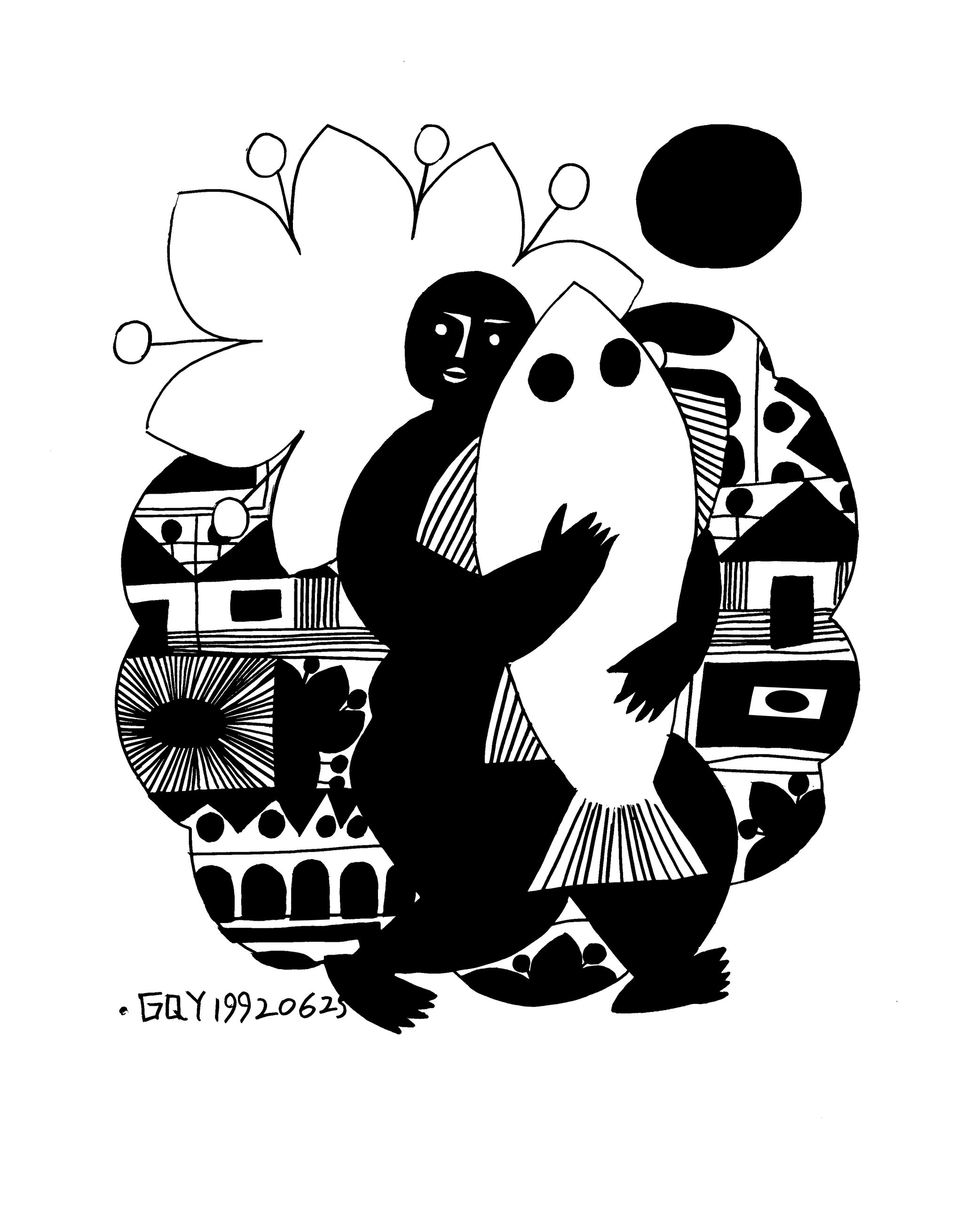 顾群业的黑白画:花花世界