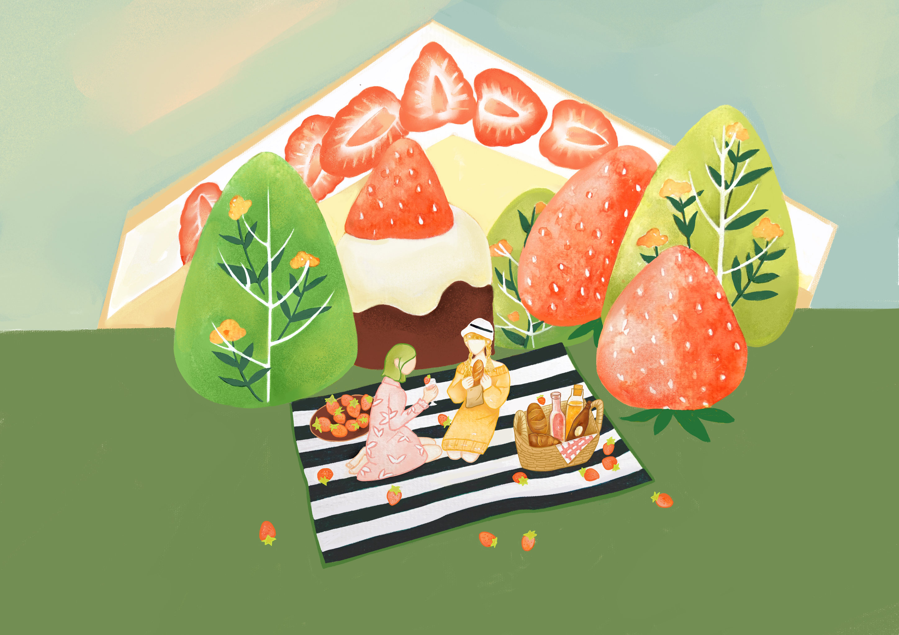 食品包装插图海报 春日下午茶好时光