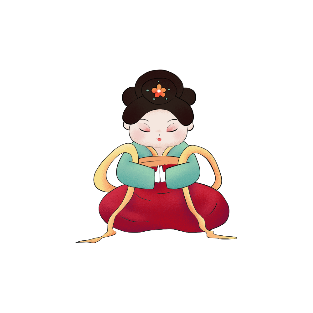 古风女免抠汉服跳舞卡通女生可爱
