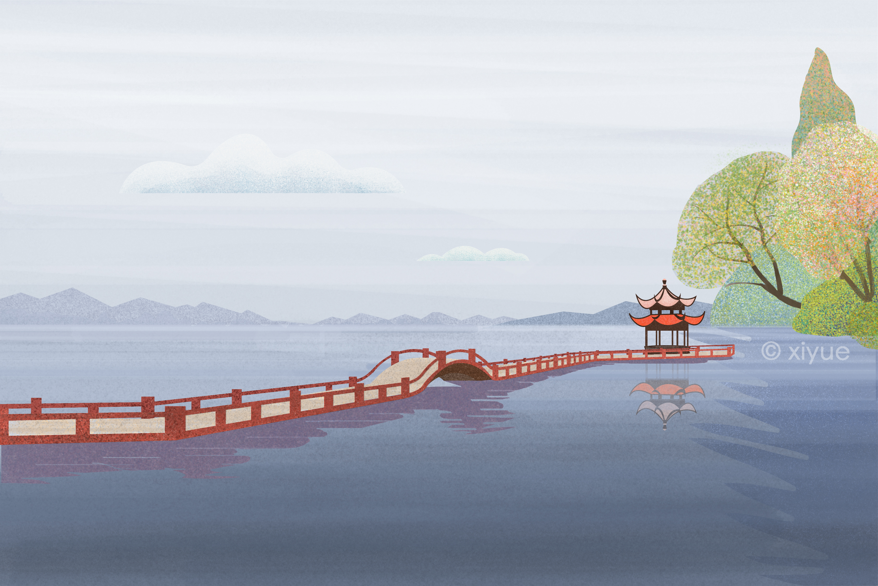 城市记忆 | 夏天西湖白堤 | 桥