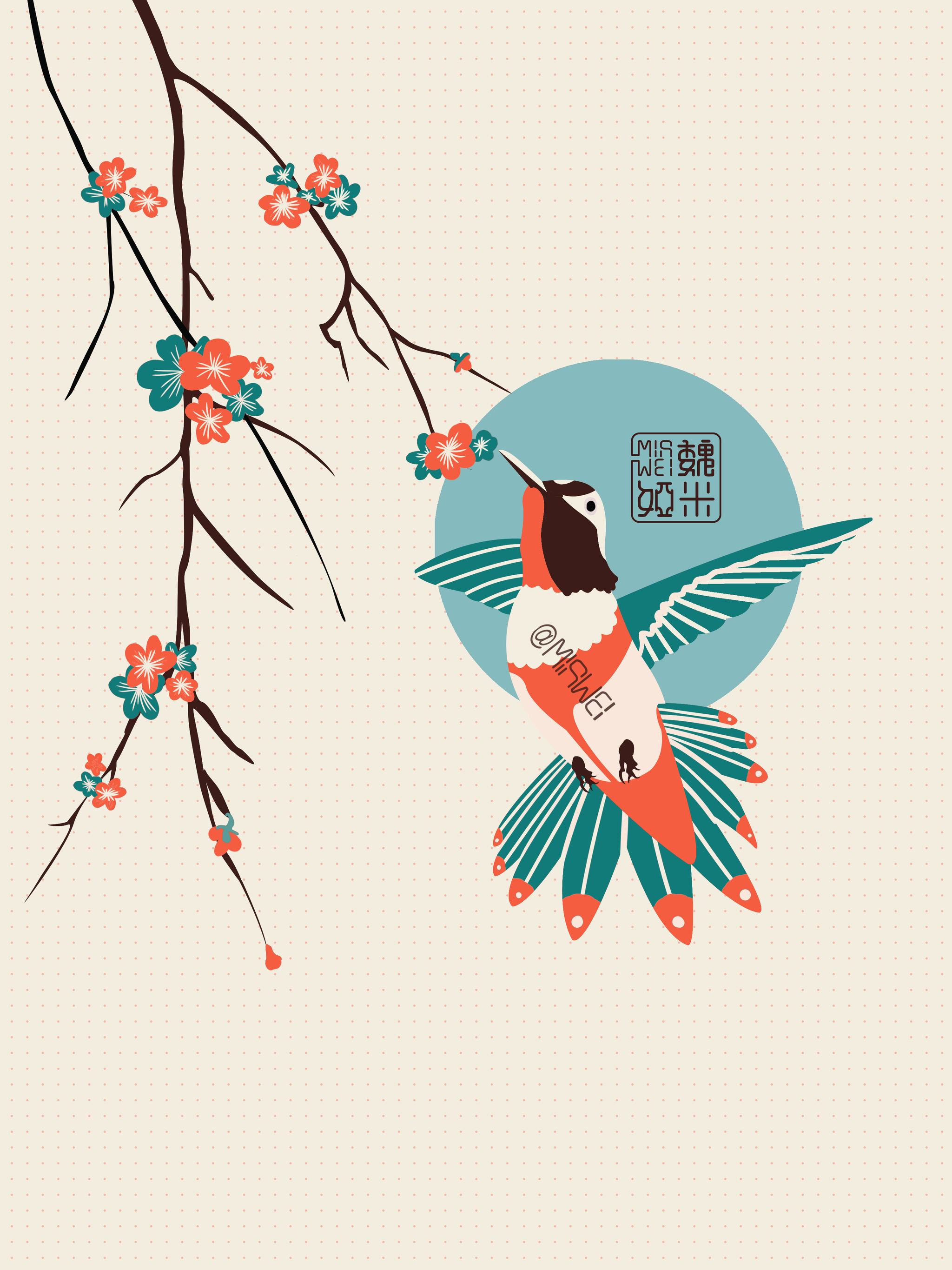 【中国风插画】-花鸟意境图