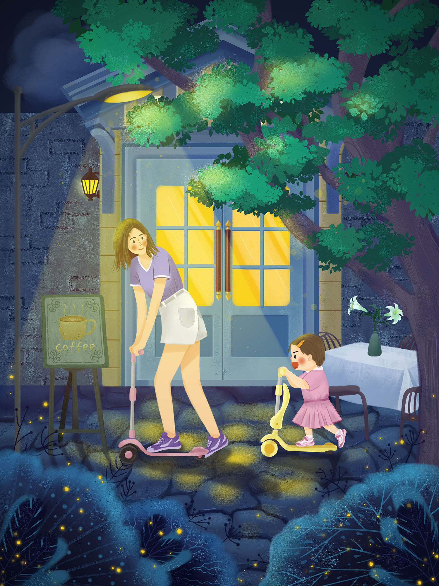 老母亲的带娃日常(夜晚也要遛娃) - 珊瑚的珊