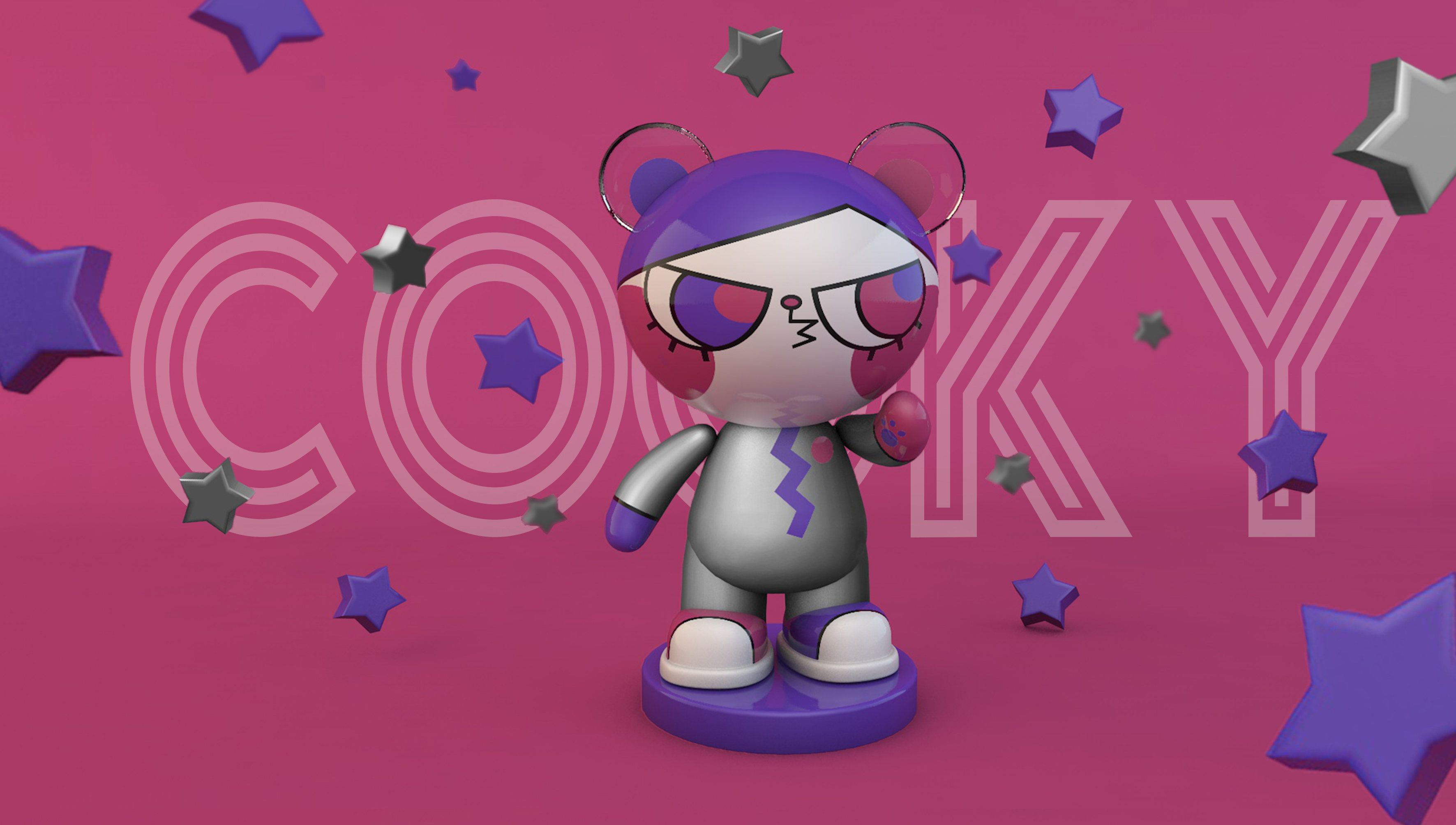 酷奇熊形象设计和实物潮玩制作