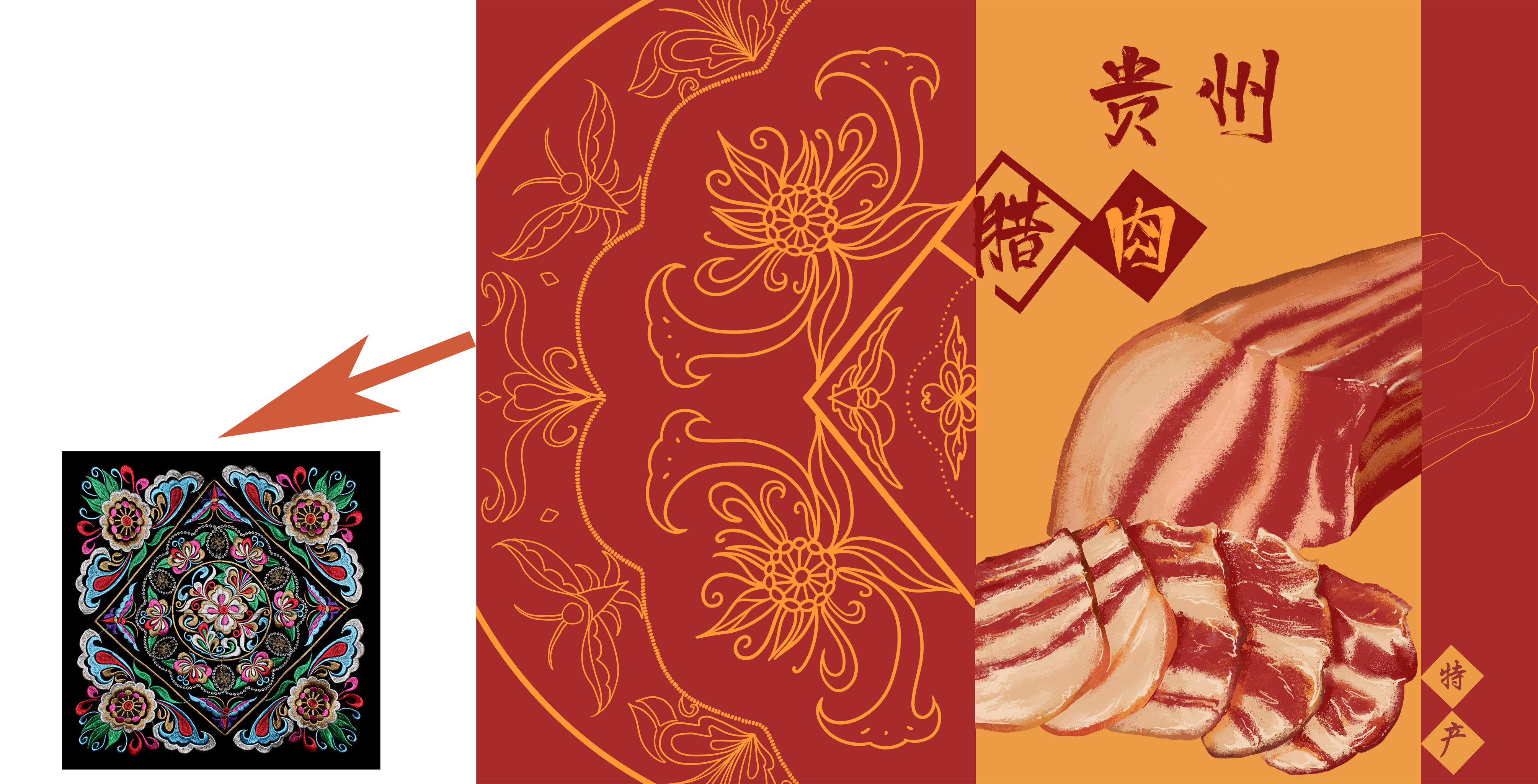 贵州 腊肉 新年包装 设计