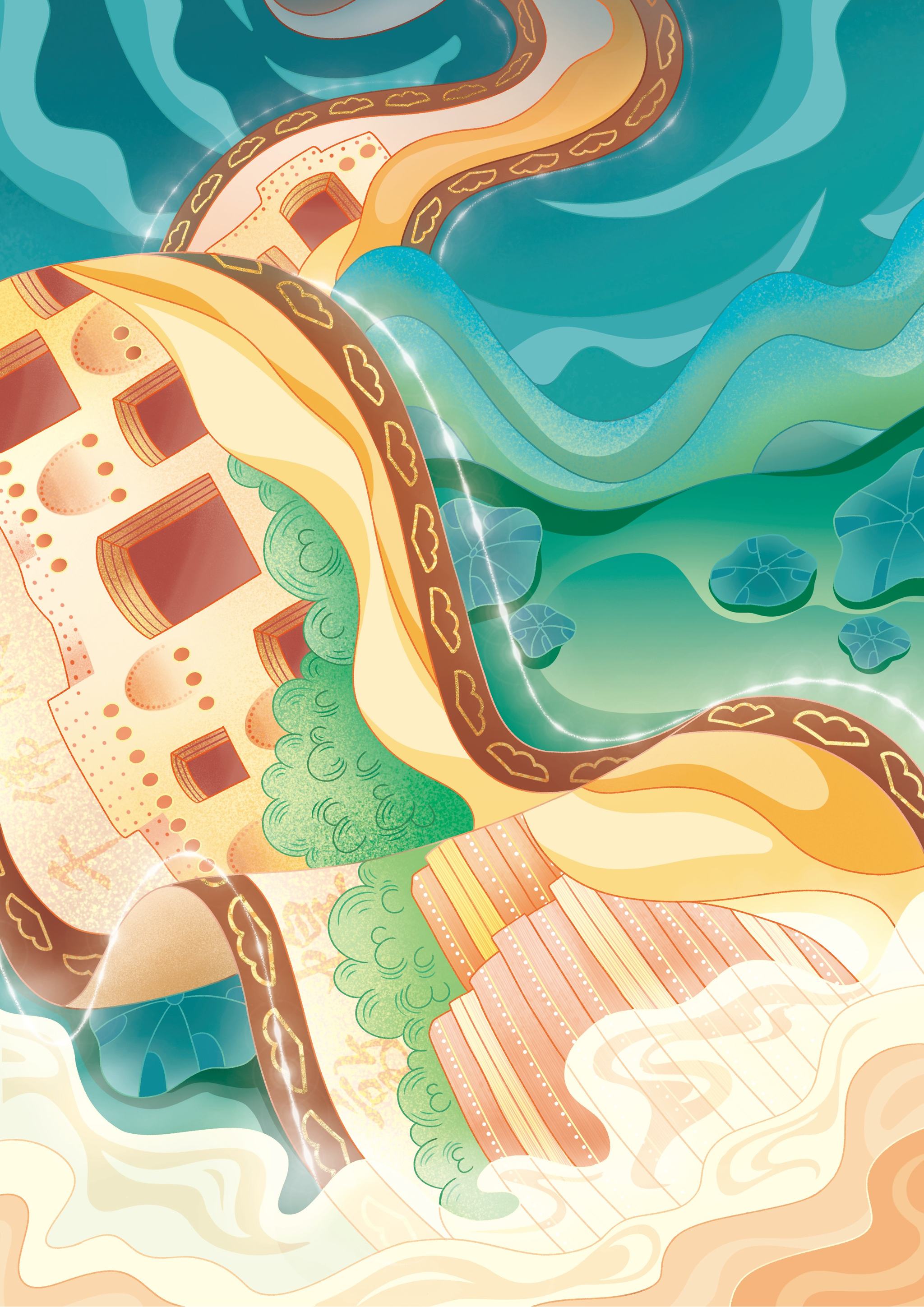 敦煌壁画插画创作