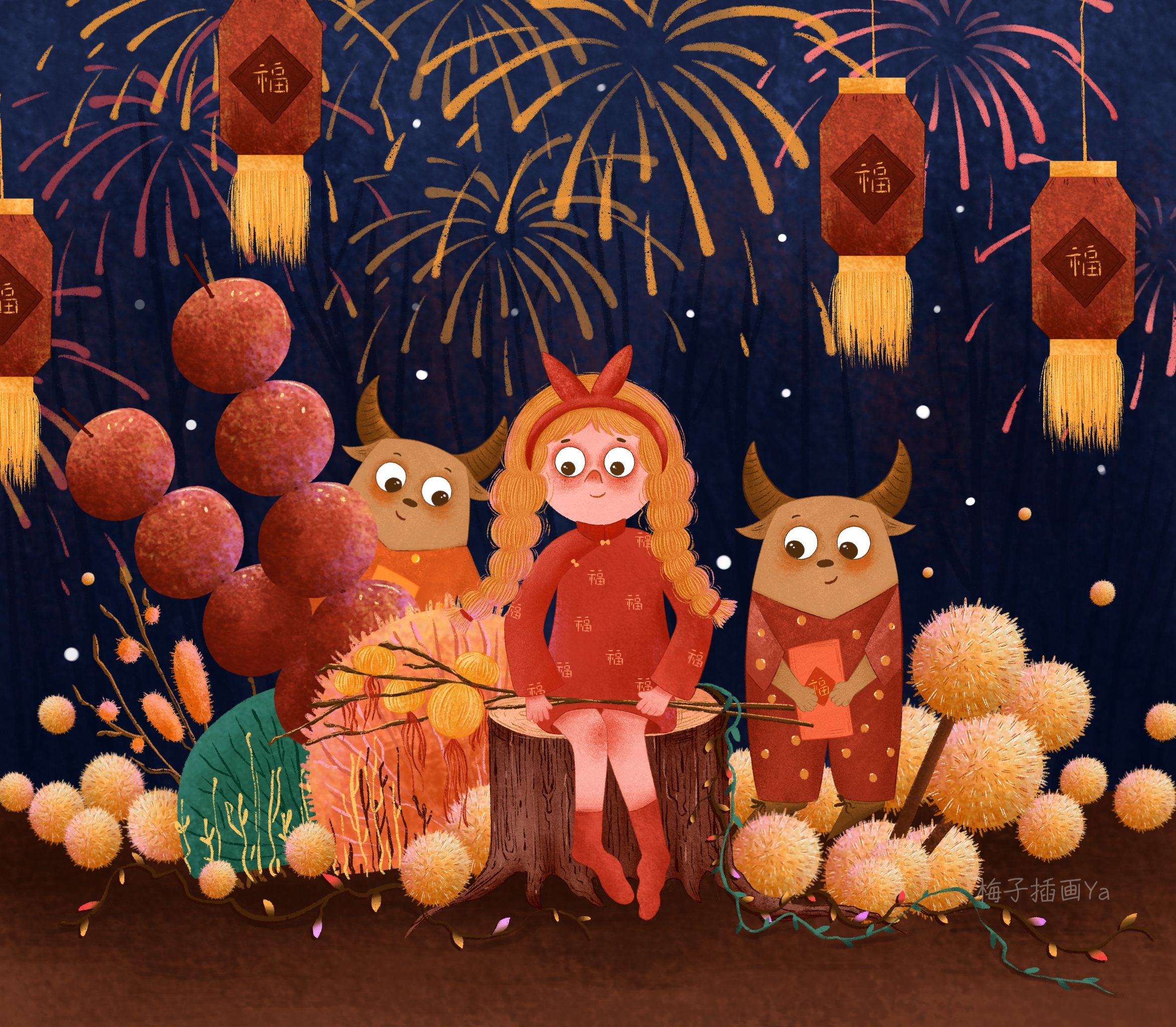 新年吉祥儿童插画