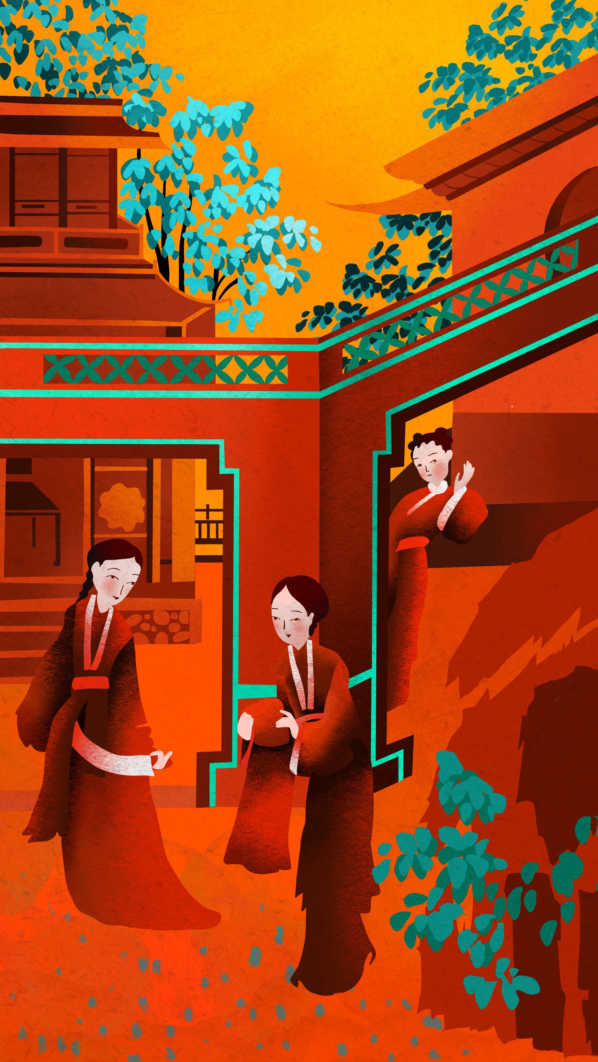 [红楼梦]魔幻插画色彩演绎古典文学 - 181****3557 - 原创作品 - 视觉