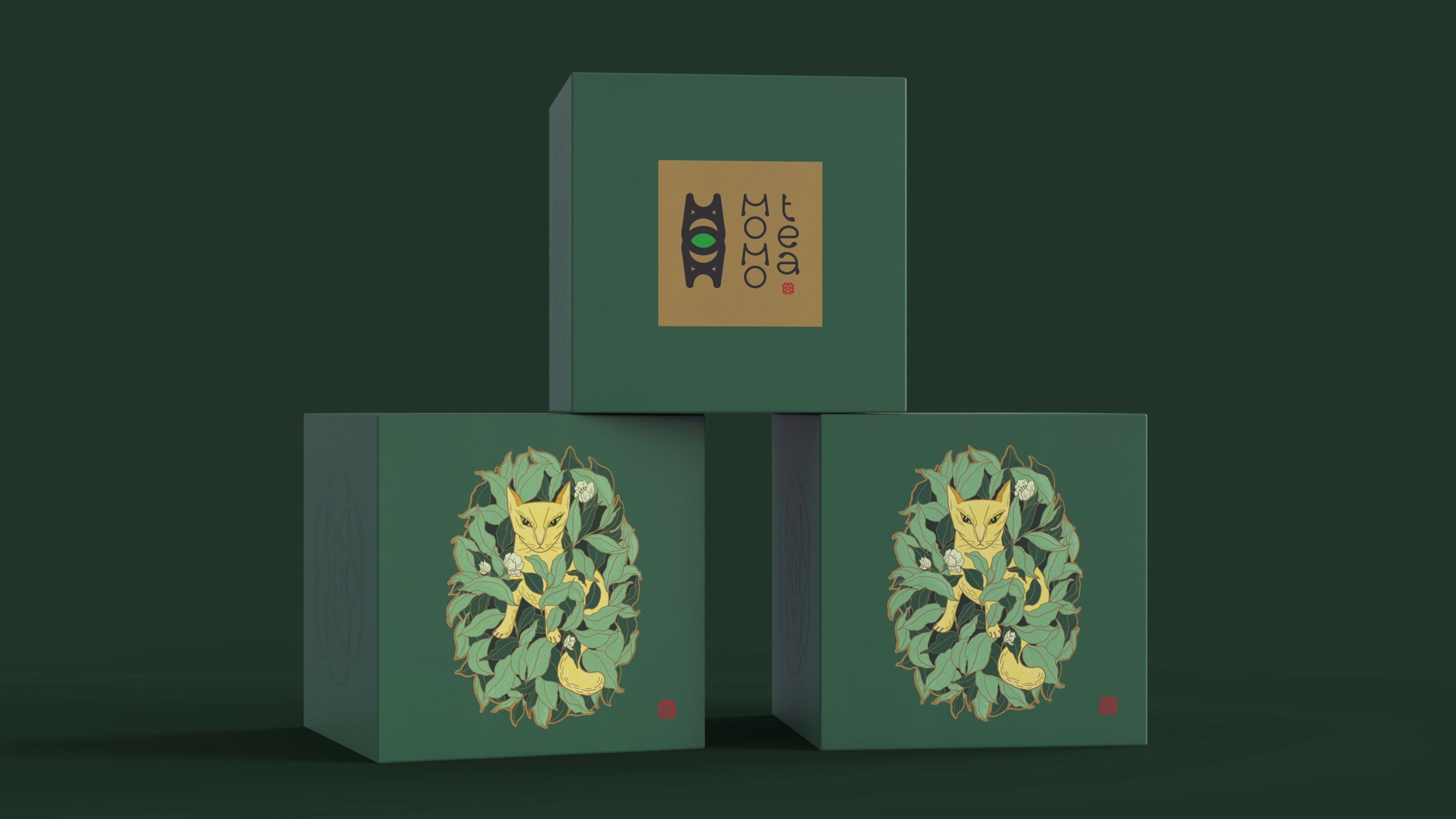 momo tea 茶叶标志及包装设计 | 手绘 高端 插画