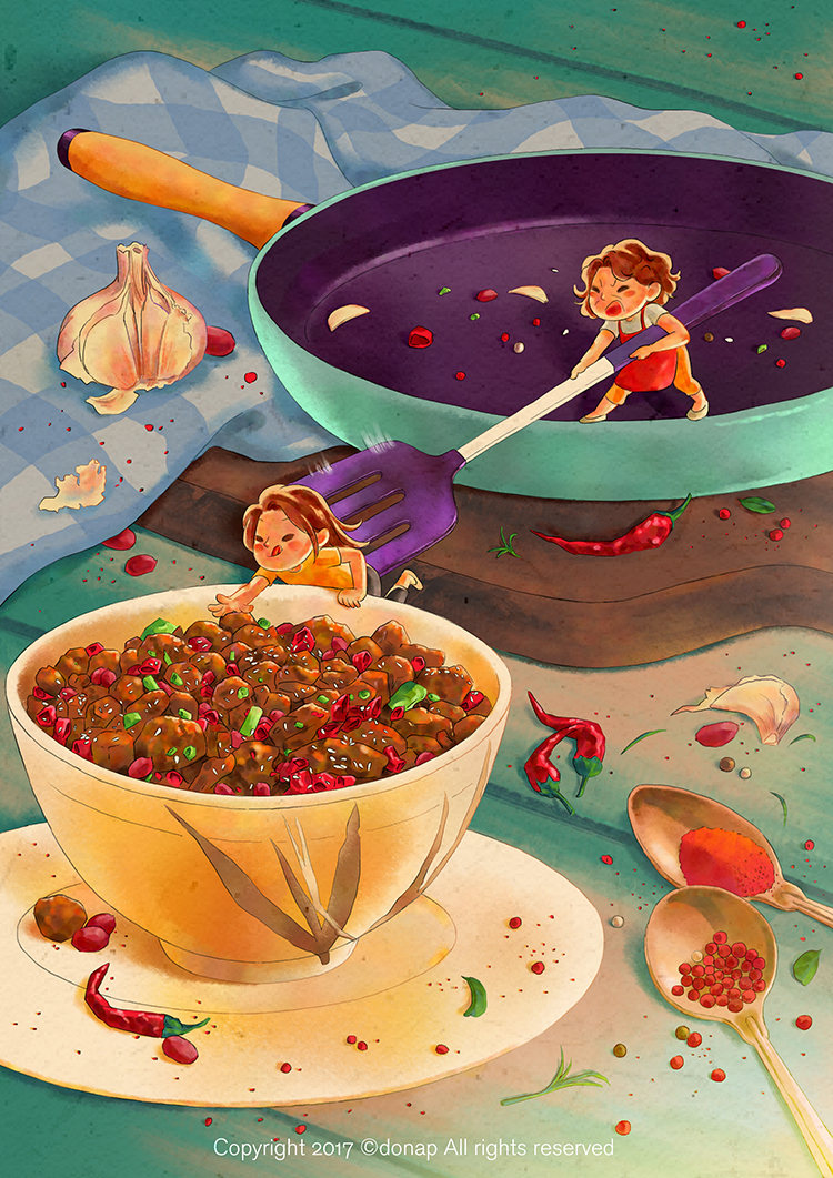 一组美食插画 donap 原创作品 视觉中国(shijueme)