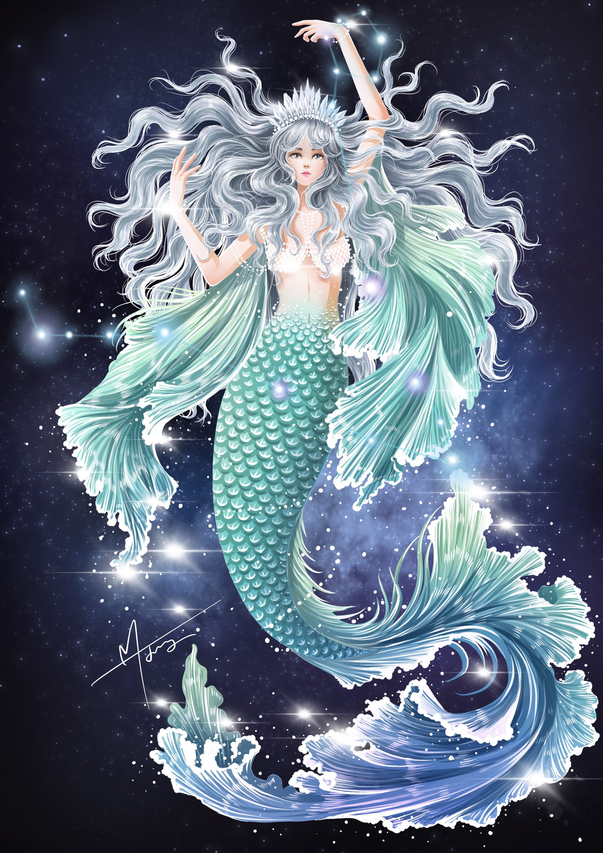 十二星座唯美插画