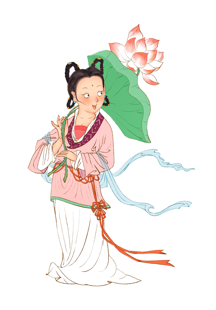 八仙过海神仙之一何仙姑人物元素 空山满 原创作品 视觉中国(sh