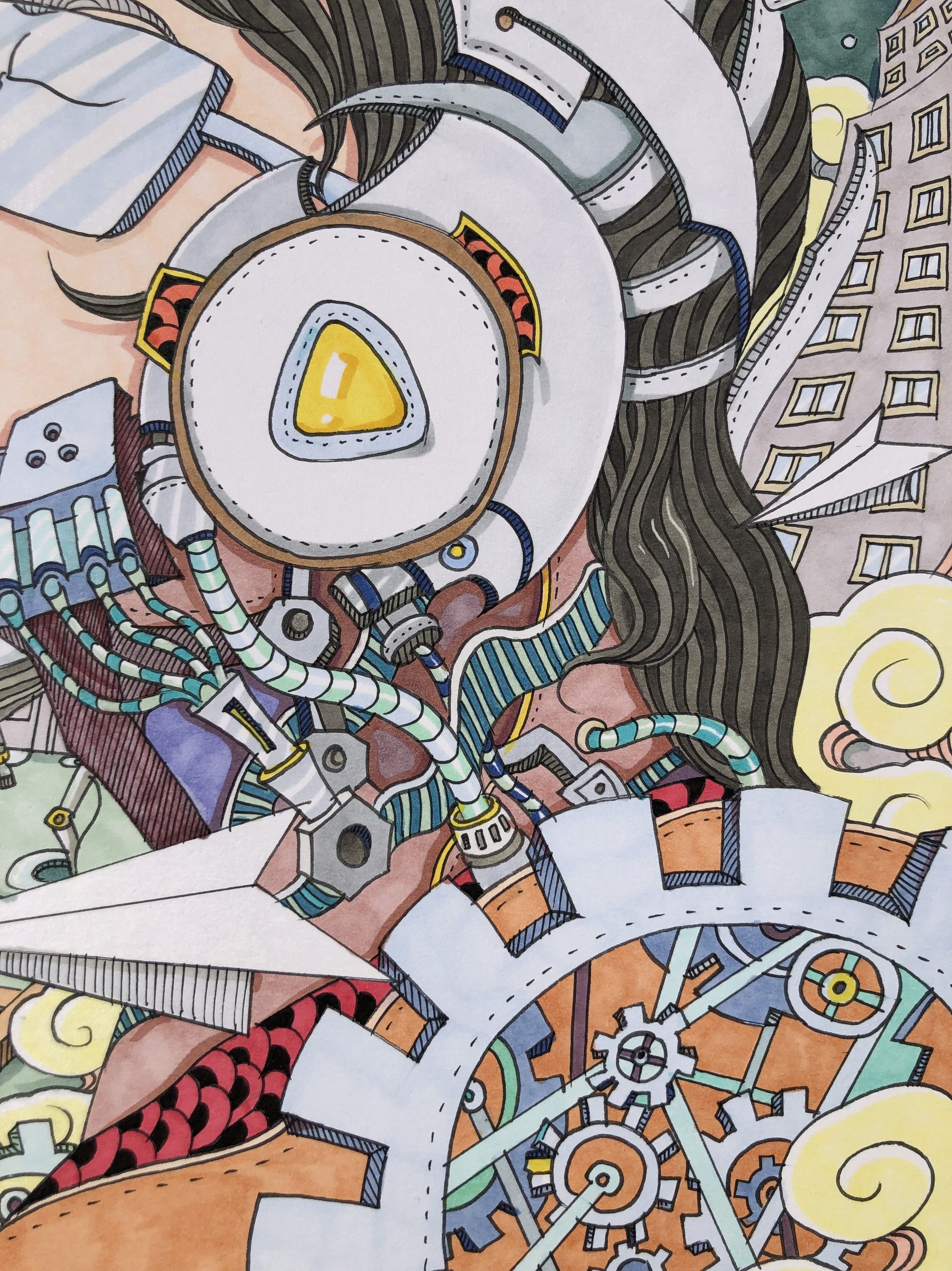 原创马克笔手绘插画作品-《科技时代》 - 立里手绘 - 原创作品 - 视觉