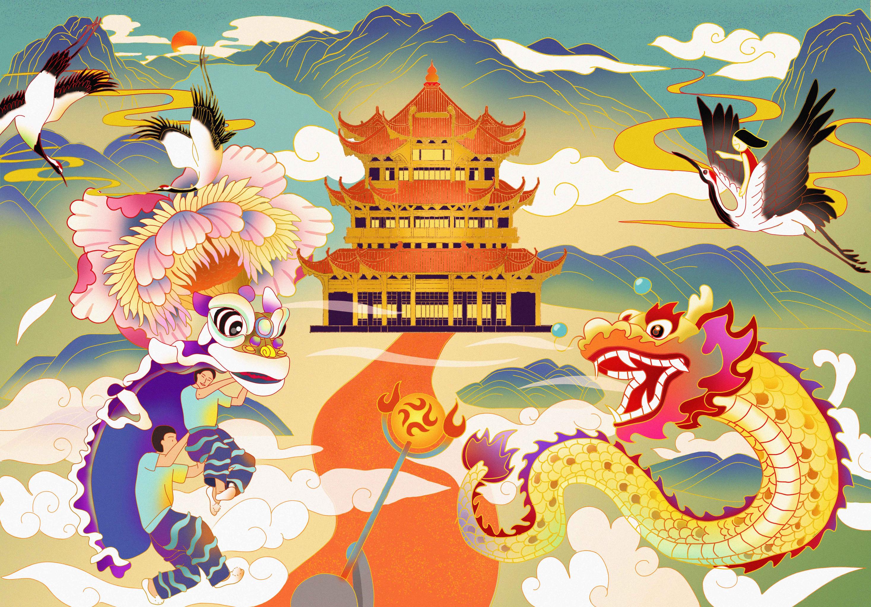 我的国潮风插画