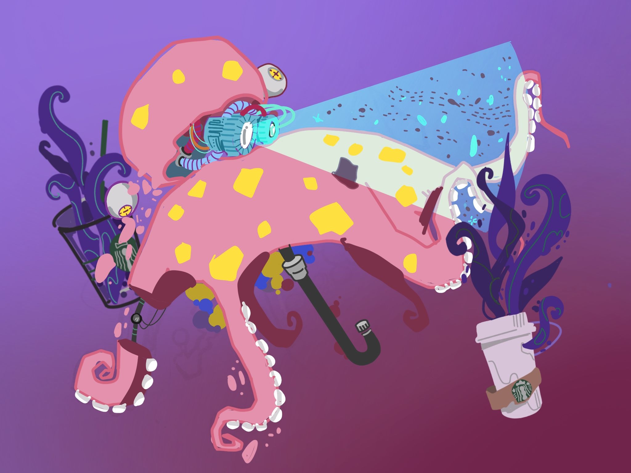 未来海洋生物会是什么样赛博朋克