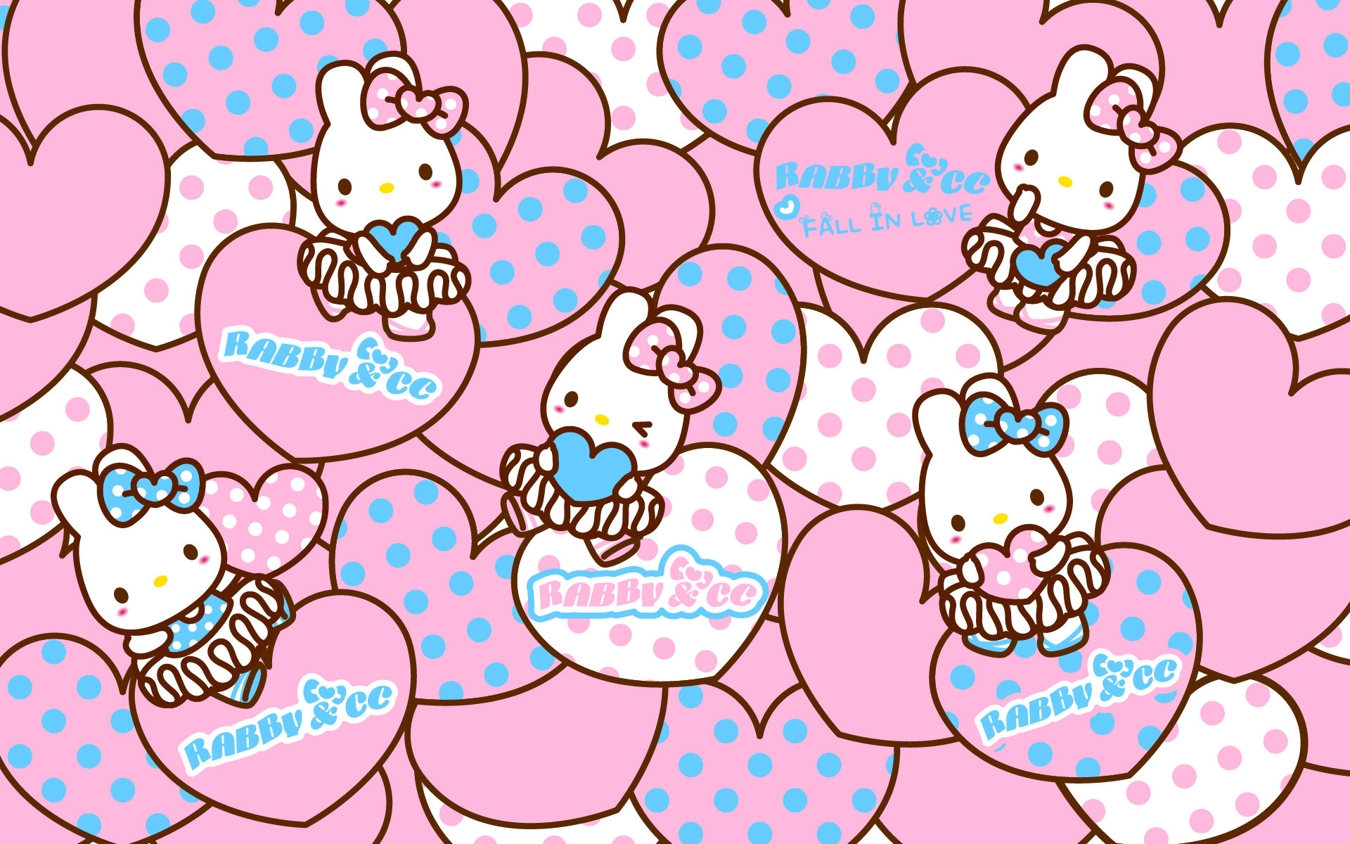 rabbycc粉蓝爱心系列壁纸