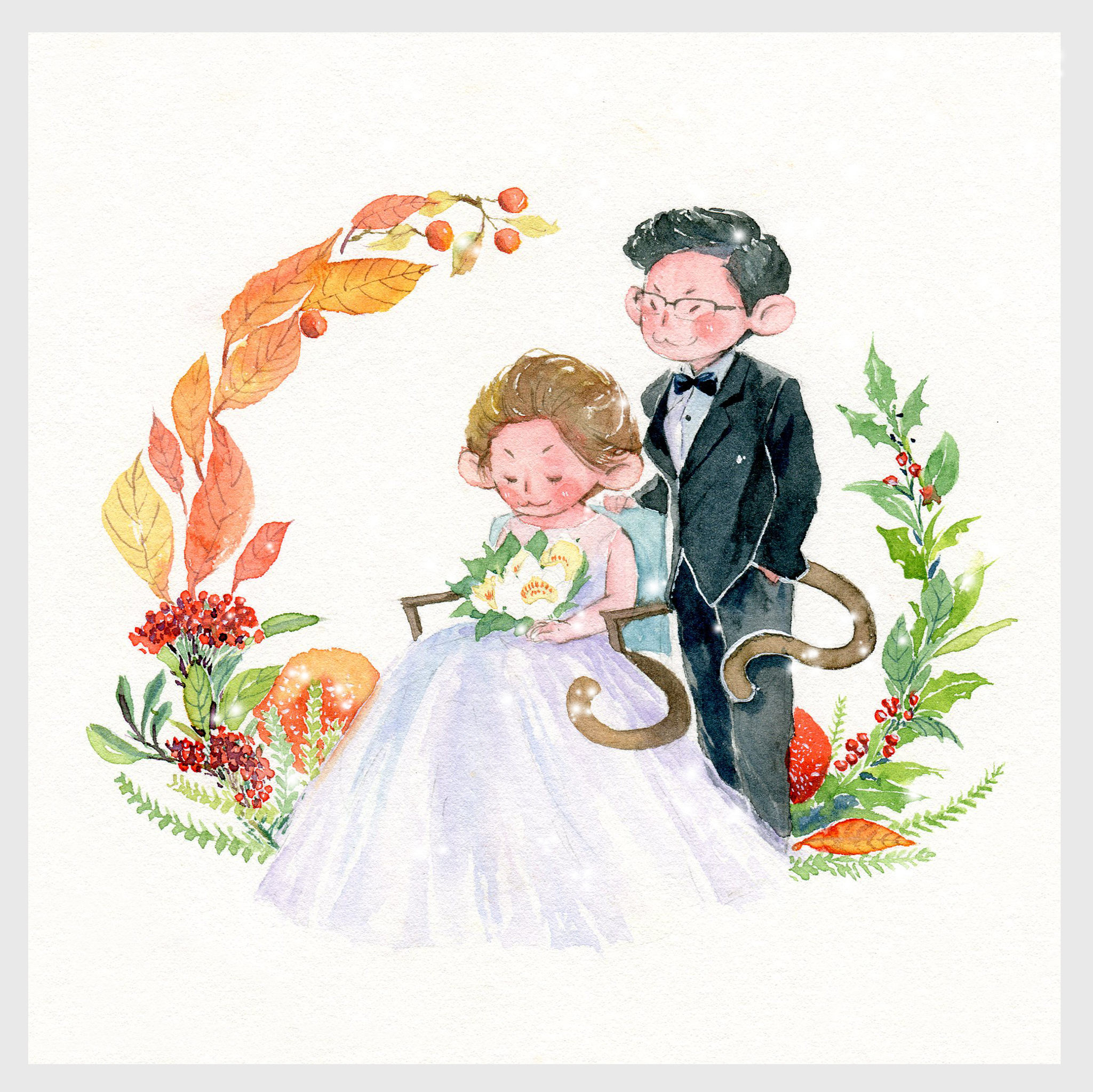 婚礼贺图五幅 - 马豆子madouzi - 原创作品 - 视觉中国(爱视觉)