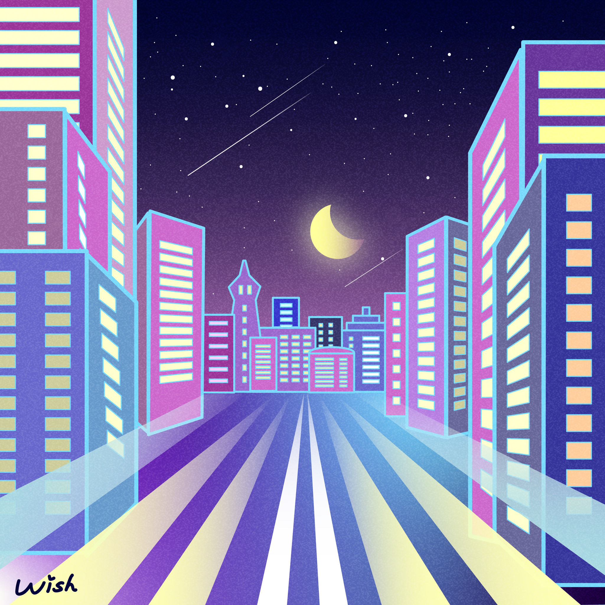 扁平风-城市夜晚