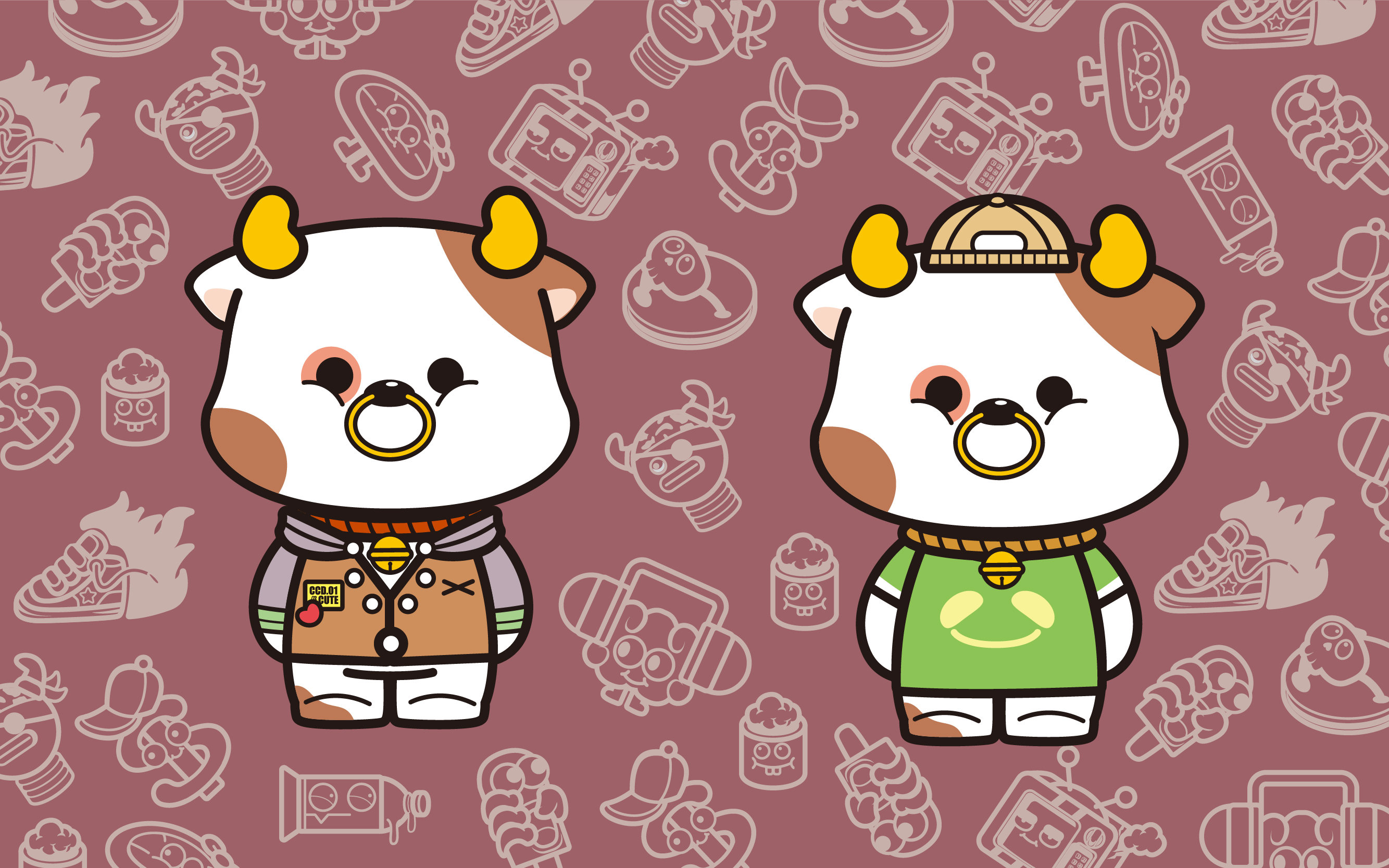 牛年ip卡通形象创作萌萌和元宝