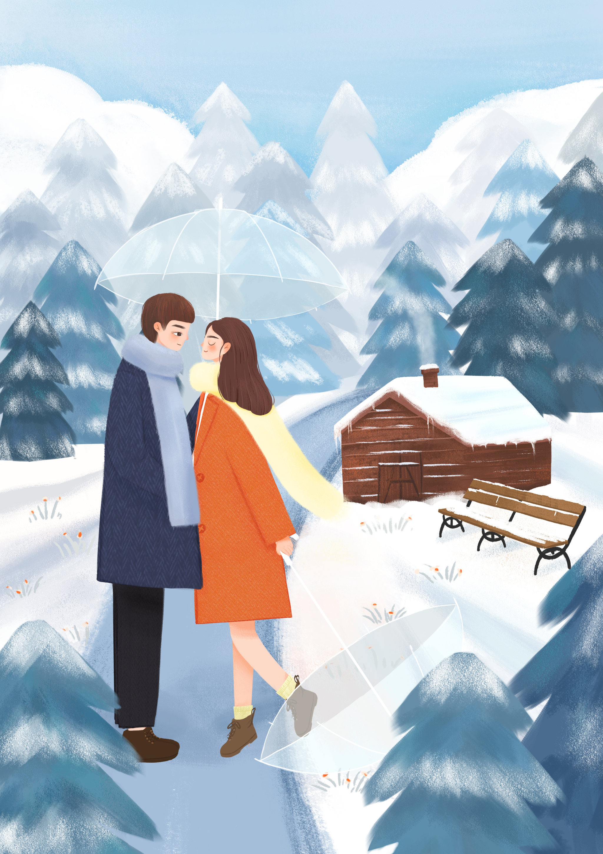 治愈系——冬季里的浪漫爱情 - 思无邪 - 原创作品 - 视觉中国(爱视觉