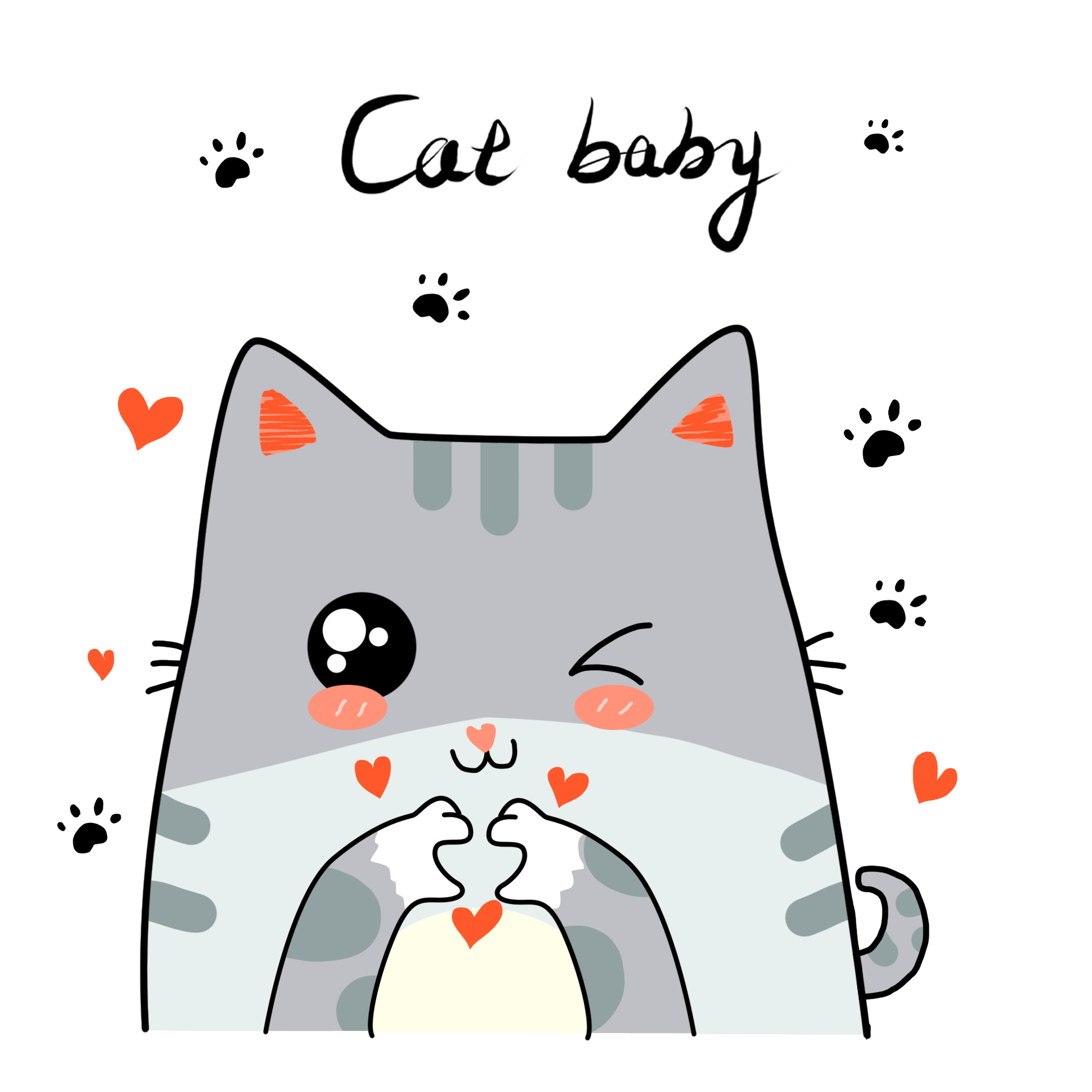 简笔画猫咪贴纸