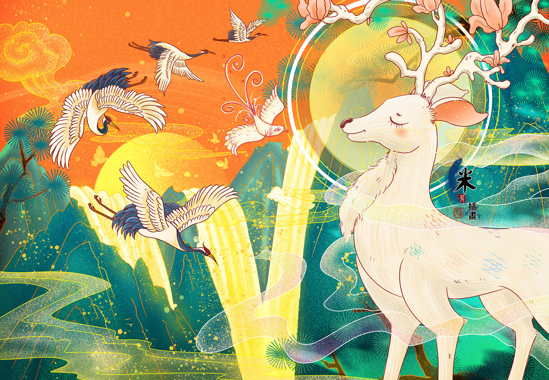 敦煌文化系列插画之九色鹿