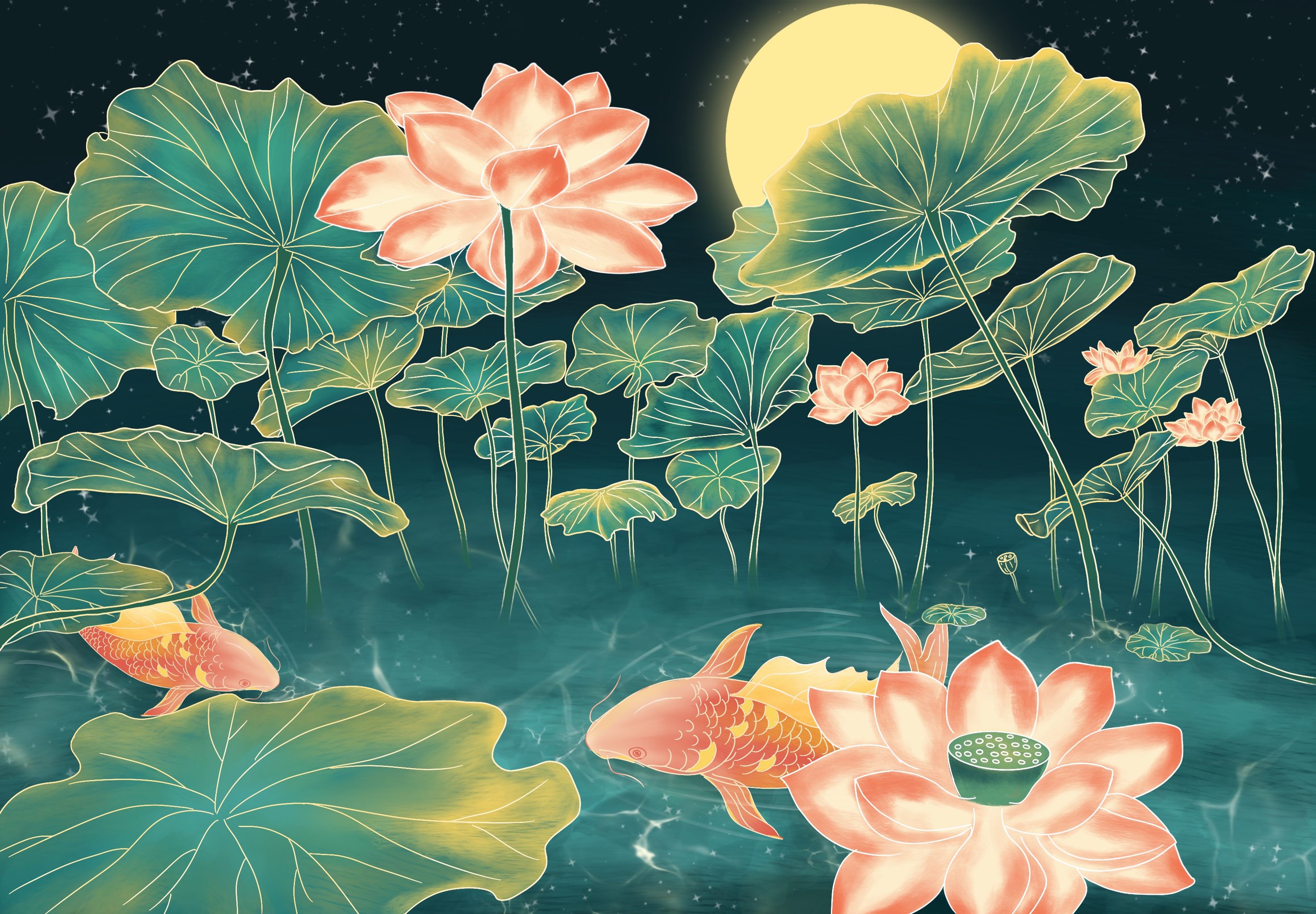 手绘插画国风作品集