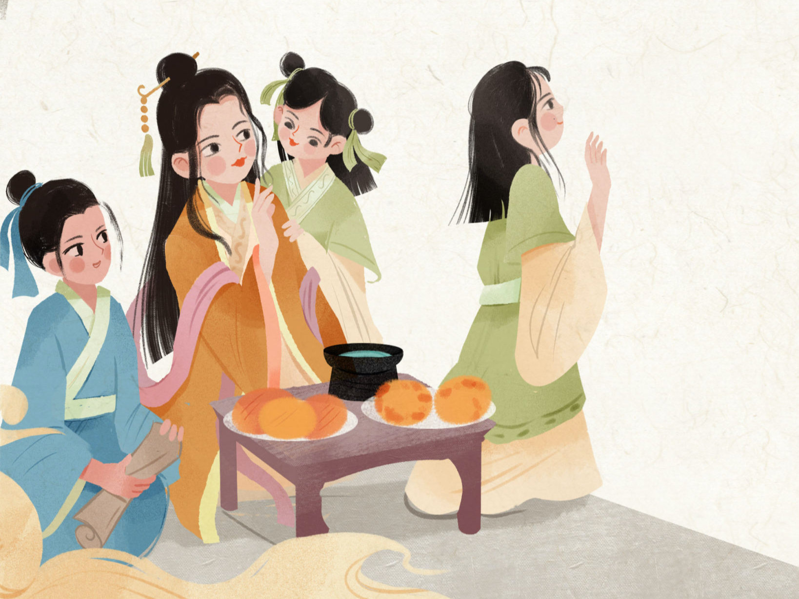 原创神话故事绘本插画·嫦娥奔月 - 春木芽 - 原创作品 - 视觉中国