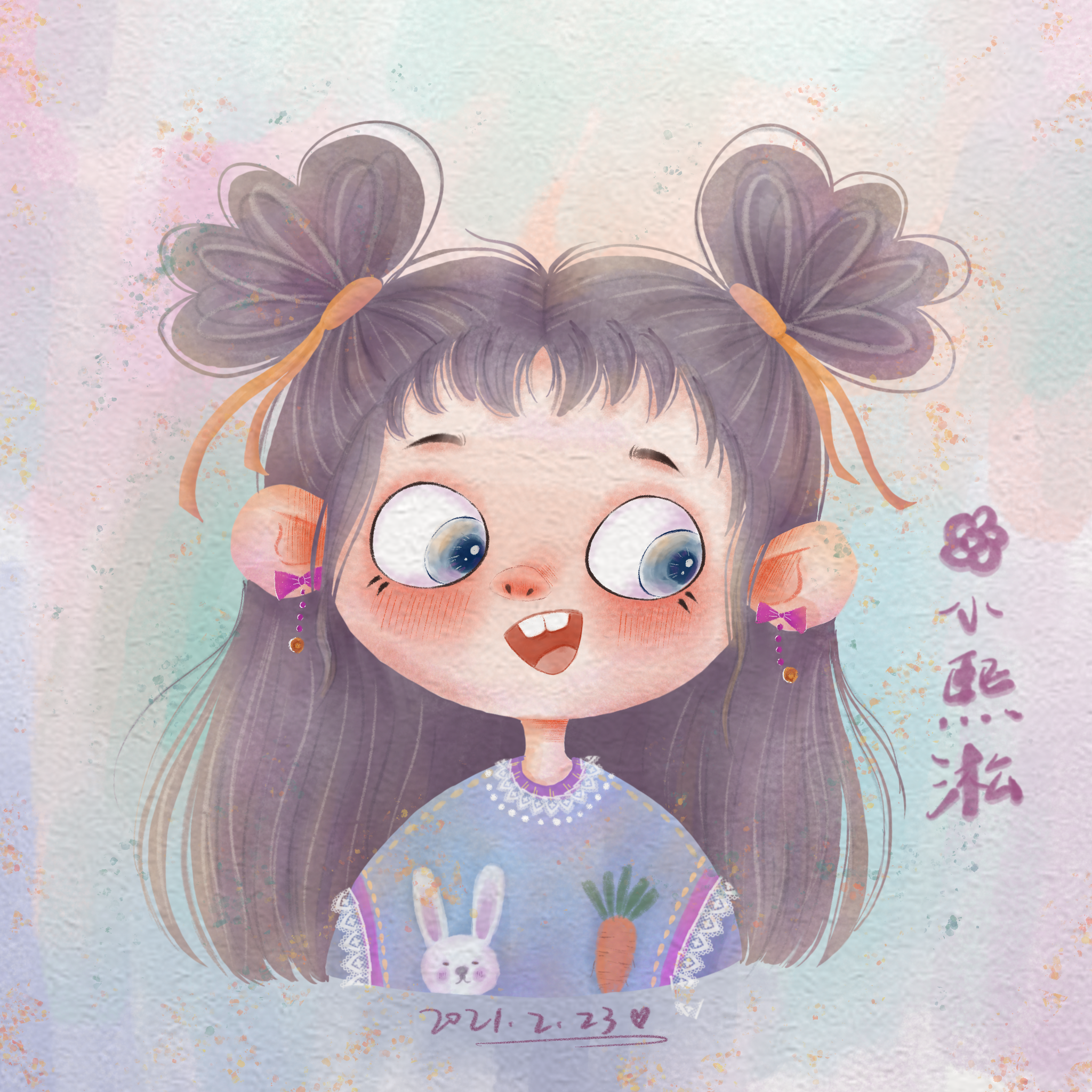 儿童插画水彩可爱男孩女孩头像