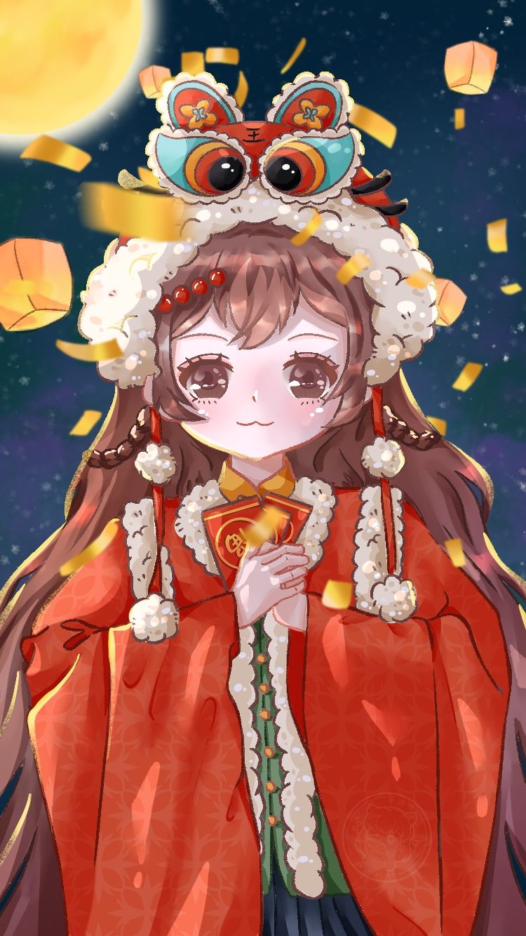 支付宝新年红包封面设计红包少女