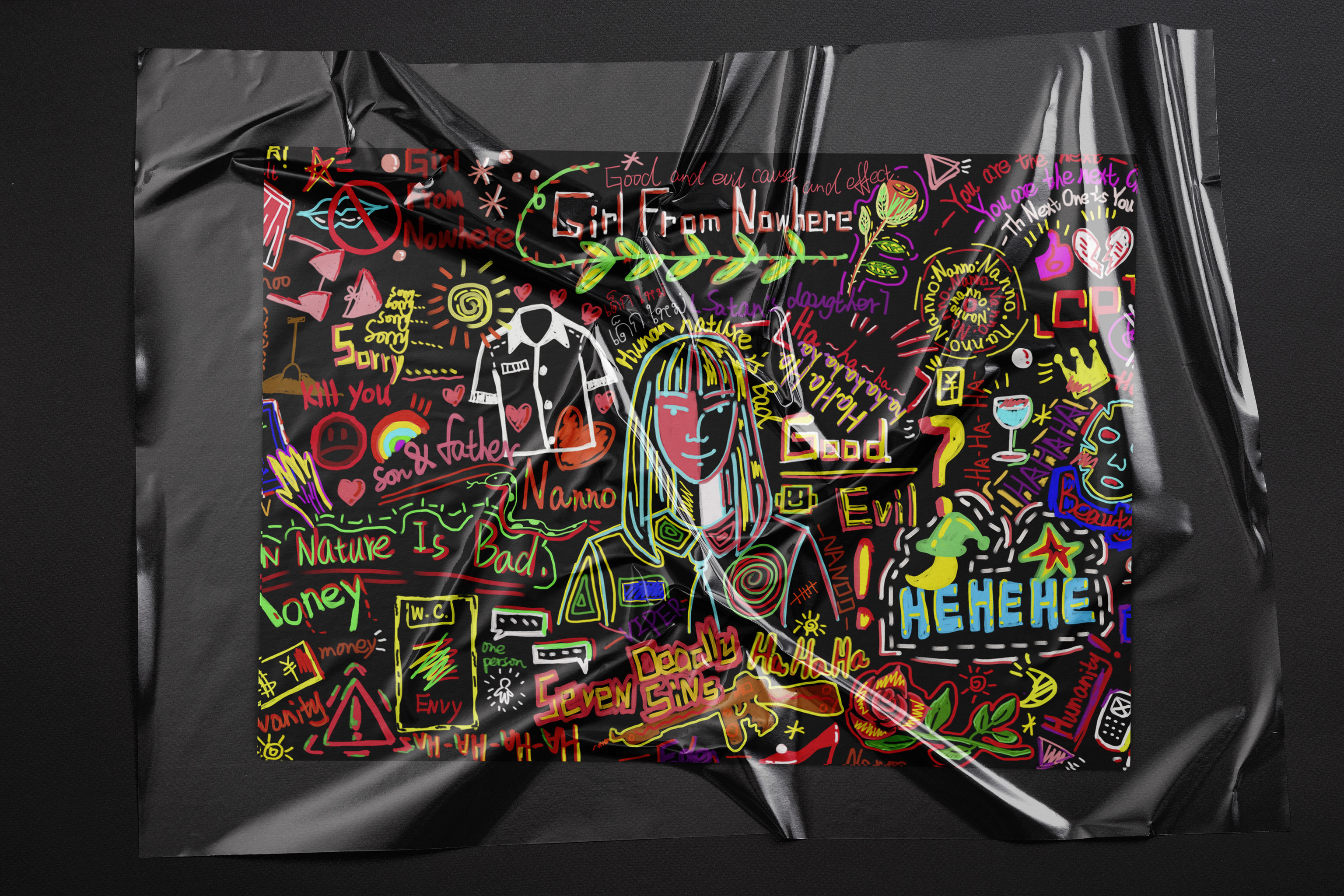 泰国电视剧《禁忌女孩》涂鸦插画