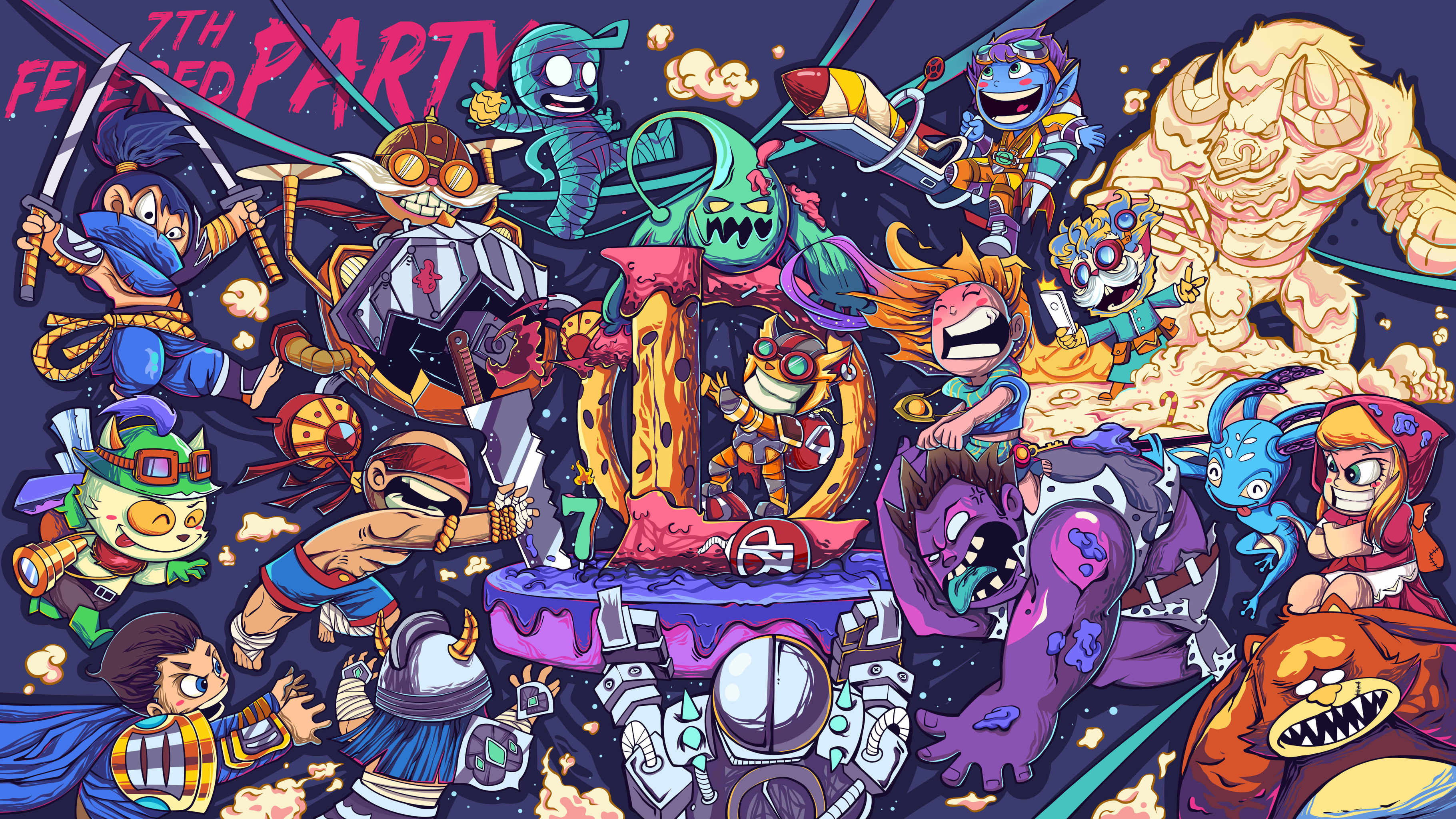 英雄联盟7周年 创意海报设计