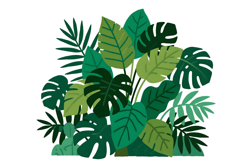 热带植物灌木插画免扣元素