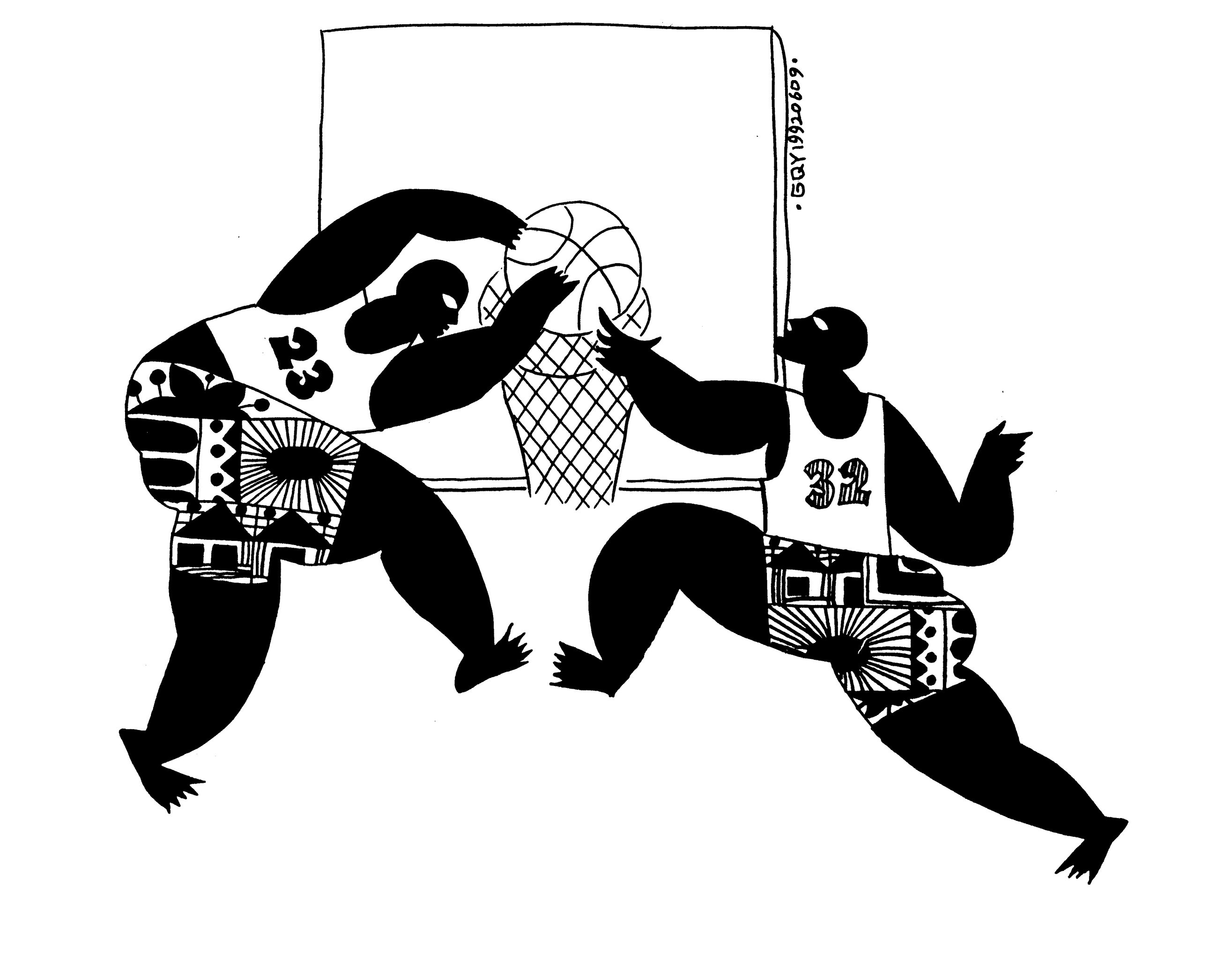 顾群业的黑白画生活场景