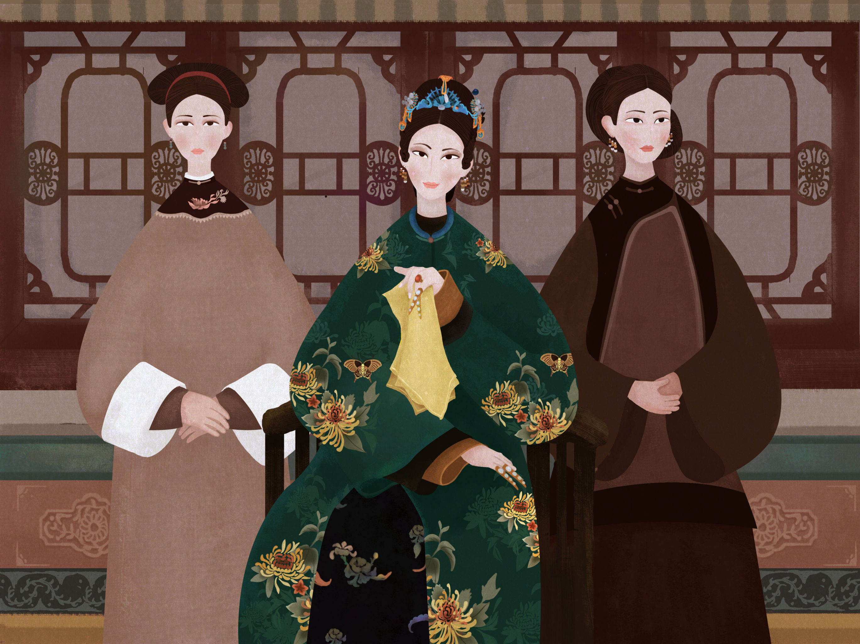 一,创作心得 创作这一套系列插画纯属巧合,当我宅在家追剧时,被戏里