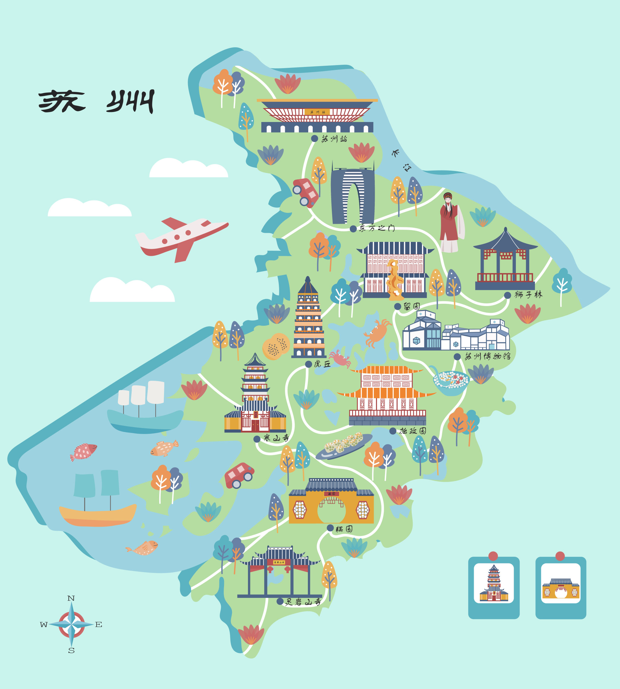 苏州市景点地图图片