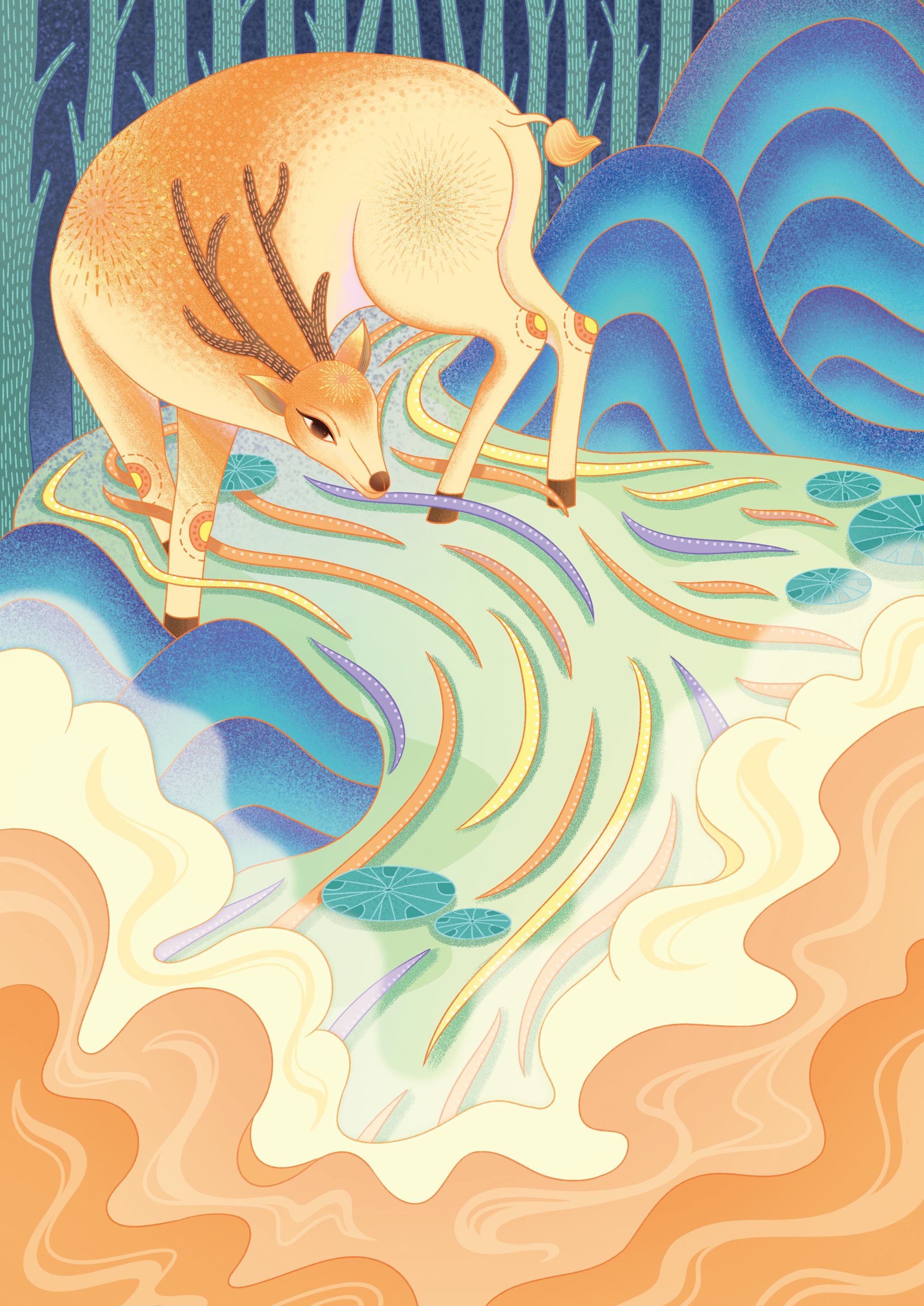 敦煌壁画插画创作