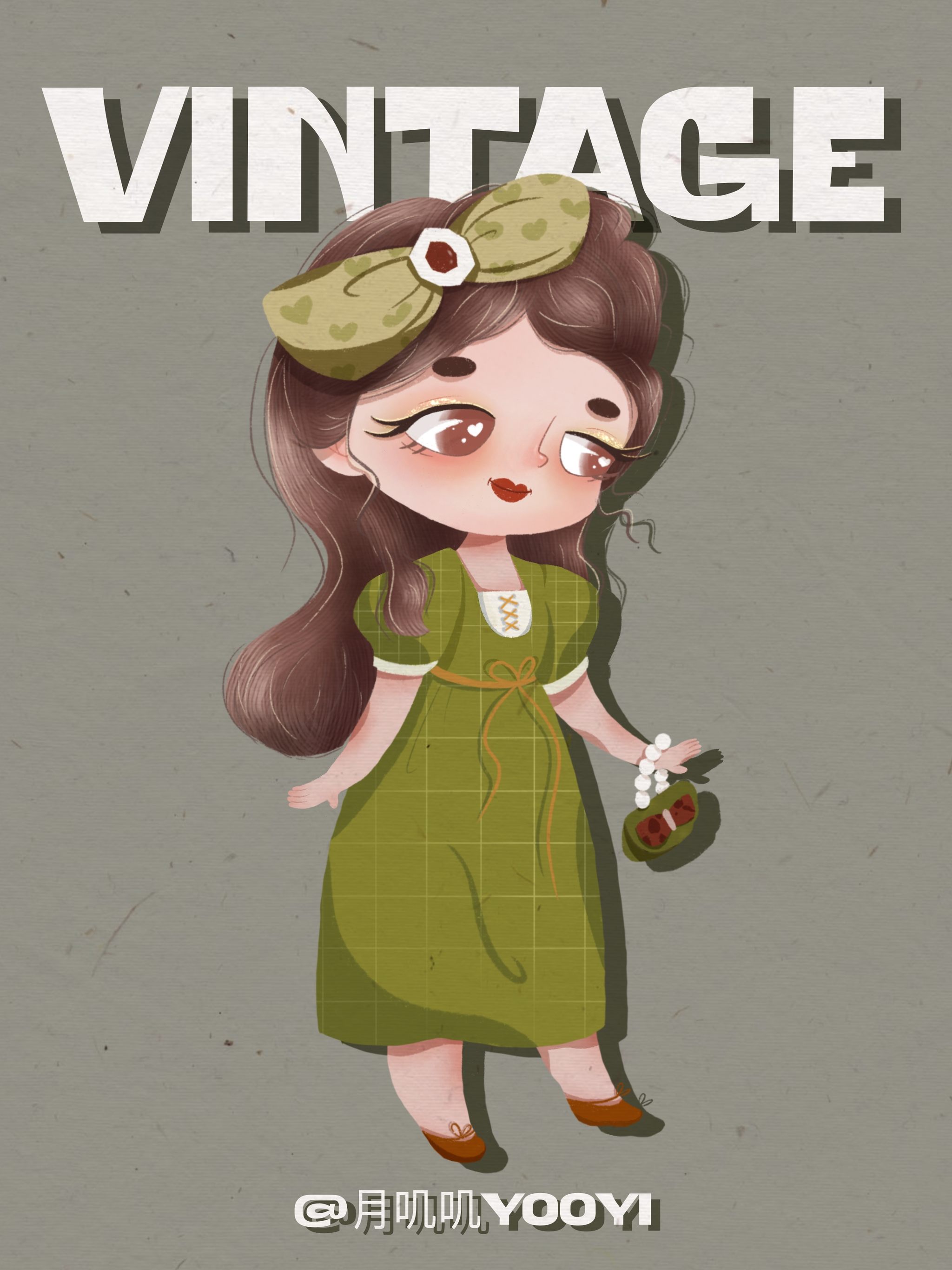 原创欧美风q版人物插画